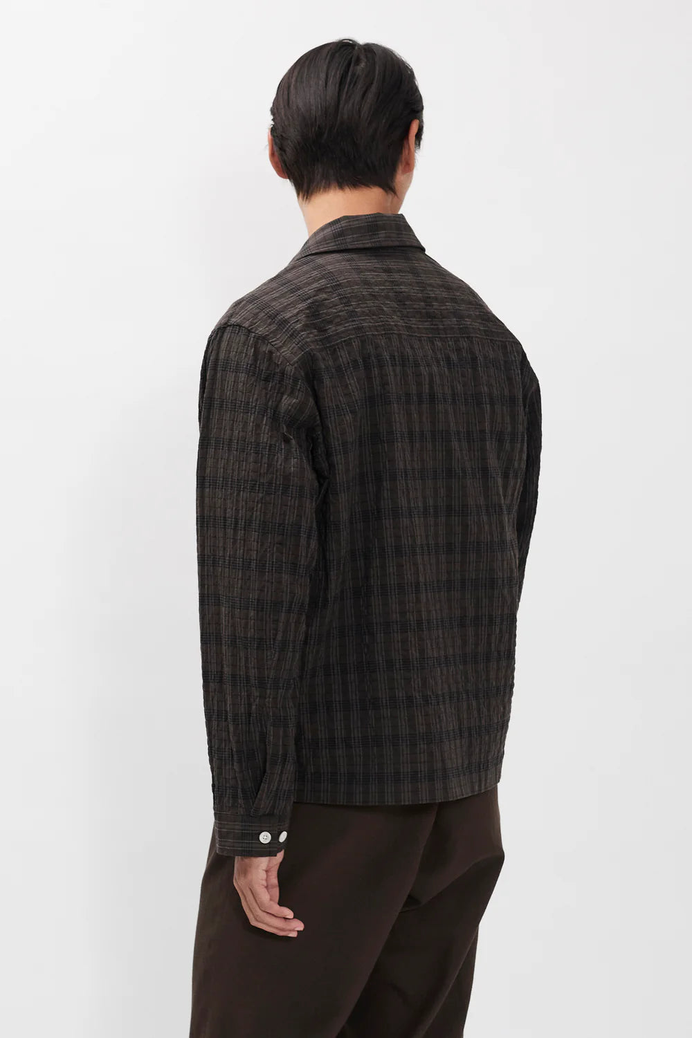 Close up Norse Projects Mols shirt jacket camp collar check pattern