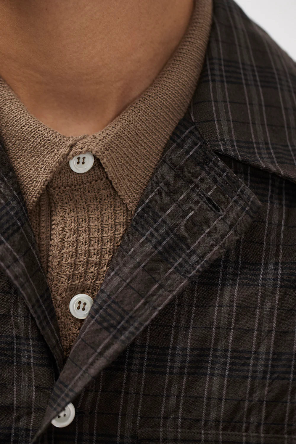 Close up Norse Projects Mols shirt jacket camp collar check pattern