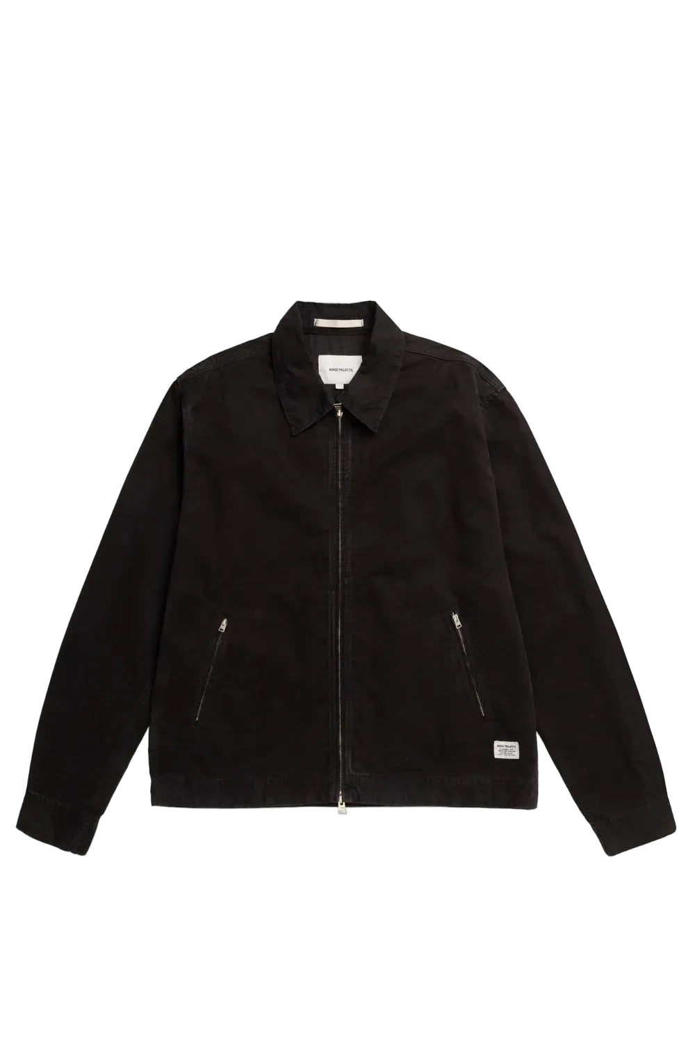 Norse Projects Raabjerg canvas jacket black front view relaxed fit