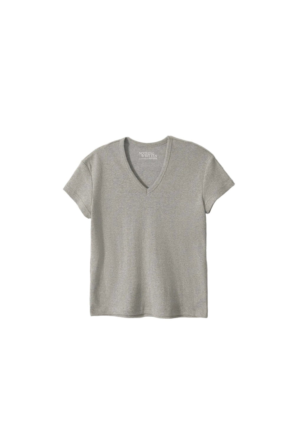 Nothing Written 90s V-Neck T-Shirt Gray front view