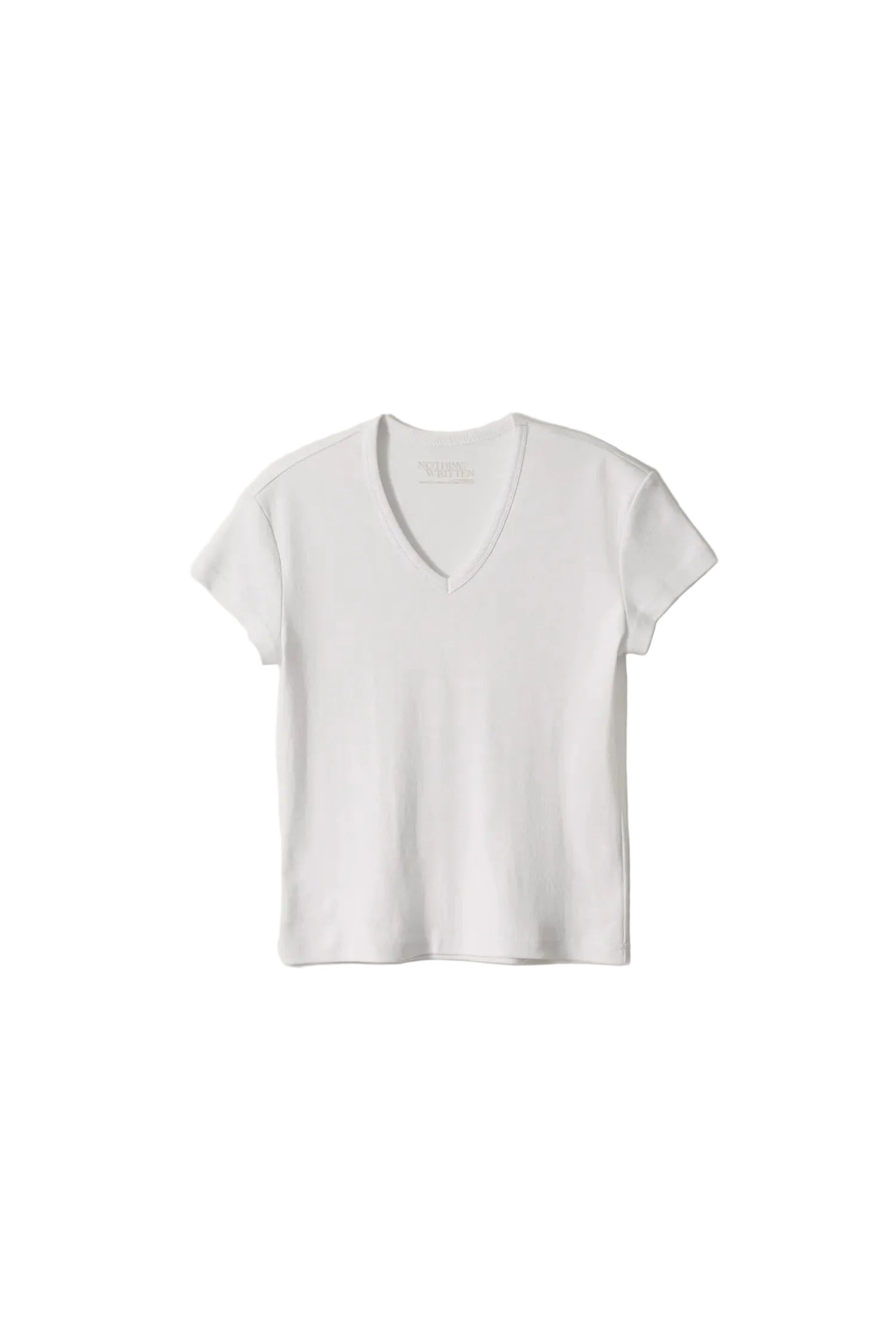 Nothing Written 90s V-Neck T-Shirt White front view