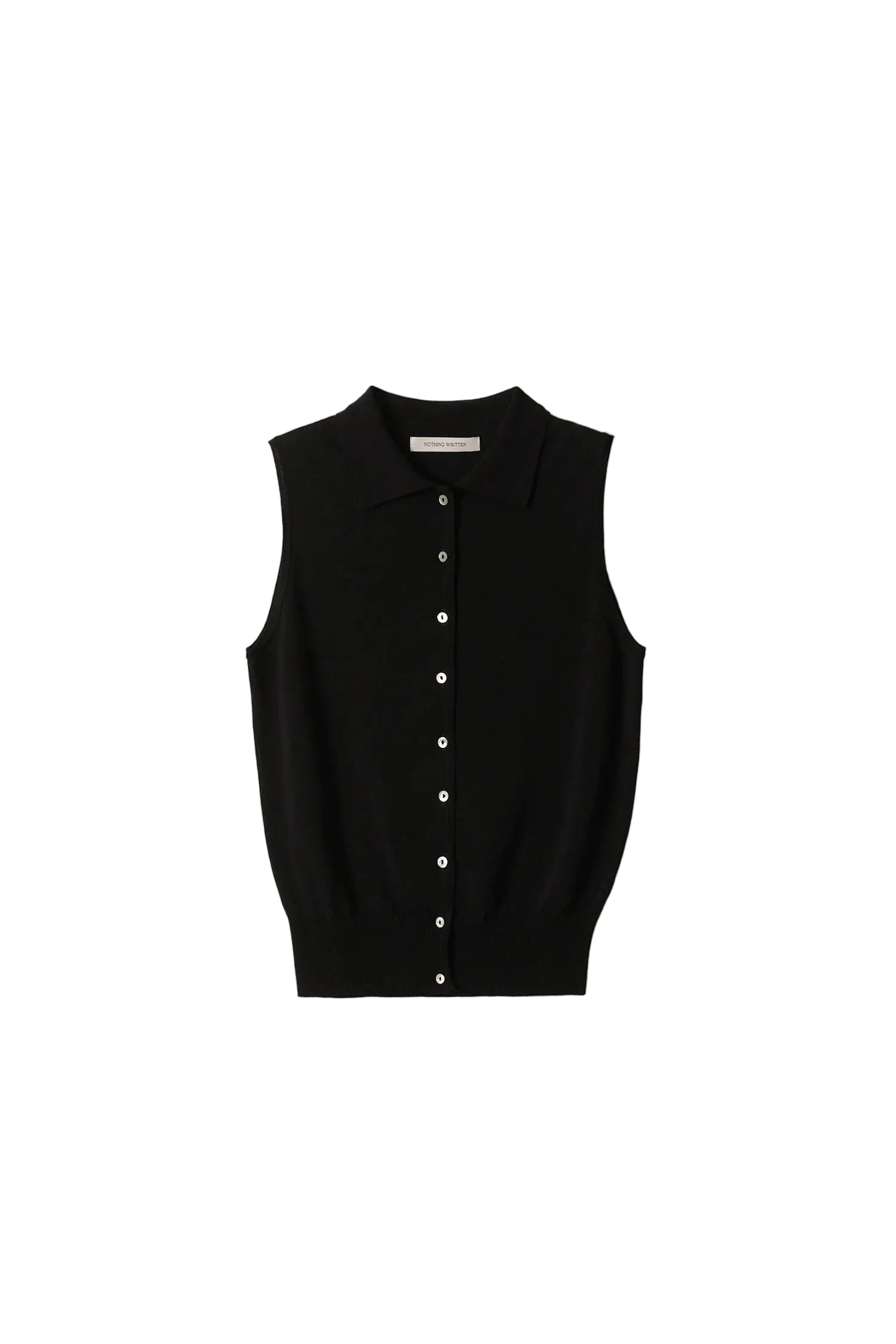Nothing Written Lash Sleeveless Knit Top Black front view