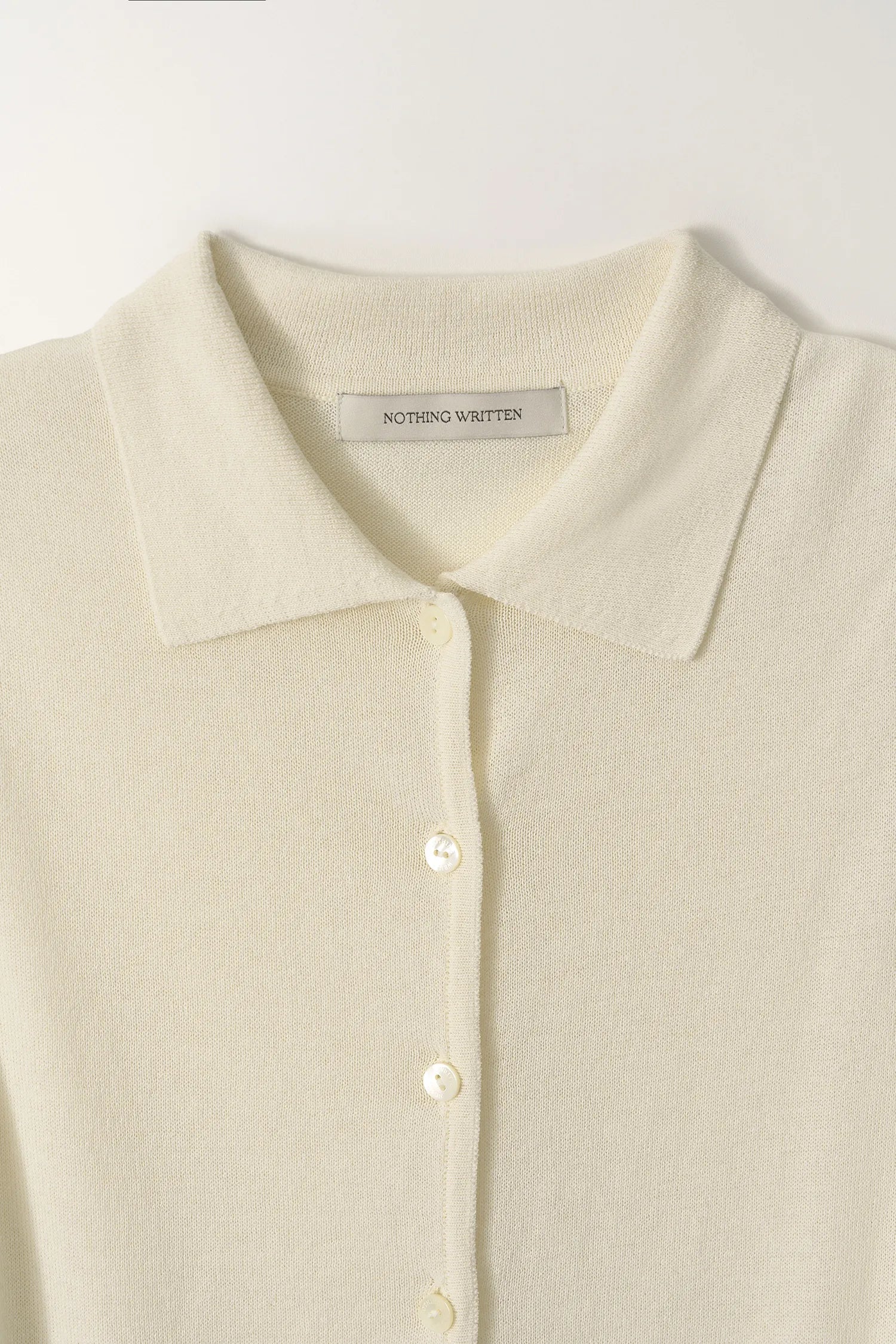 Nothing Written Lash Sleeveless Knit Top Ivory collar detail