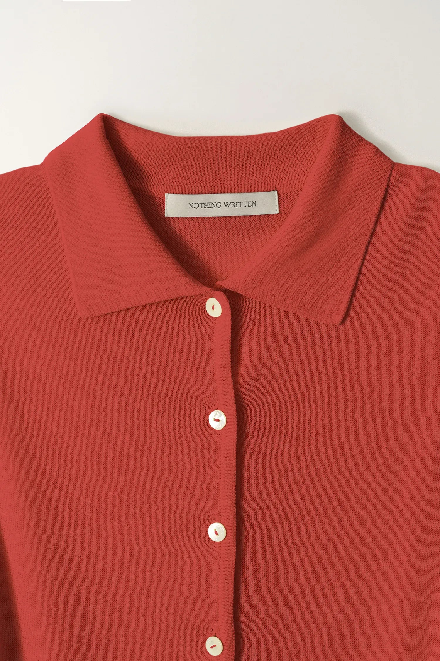 Nothing Written Lash Sleeveless Knit Top Red collar button detail