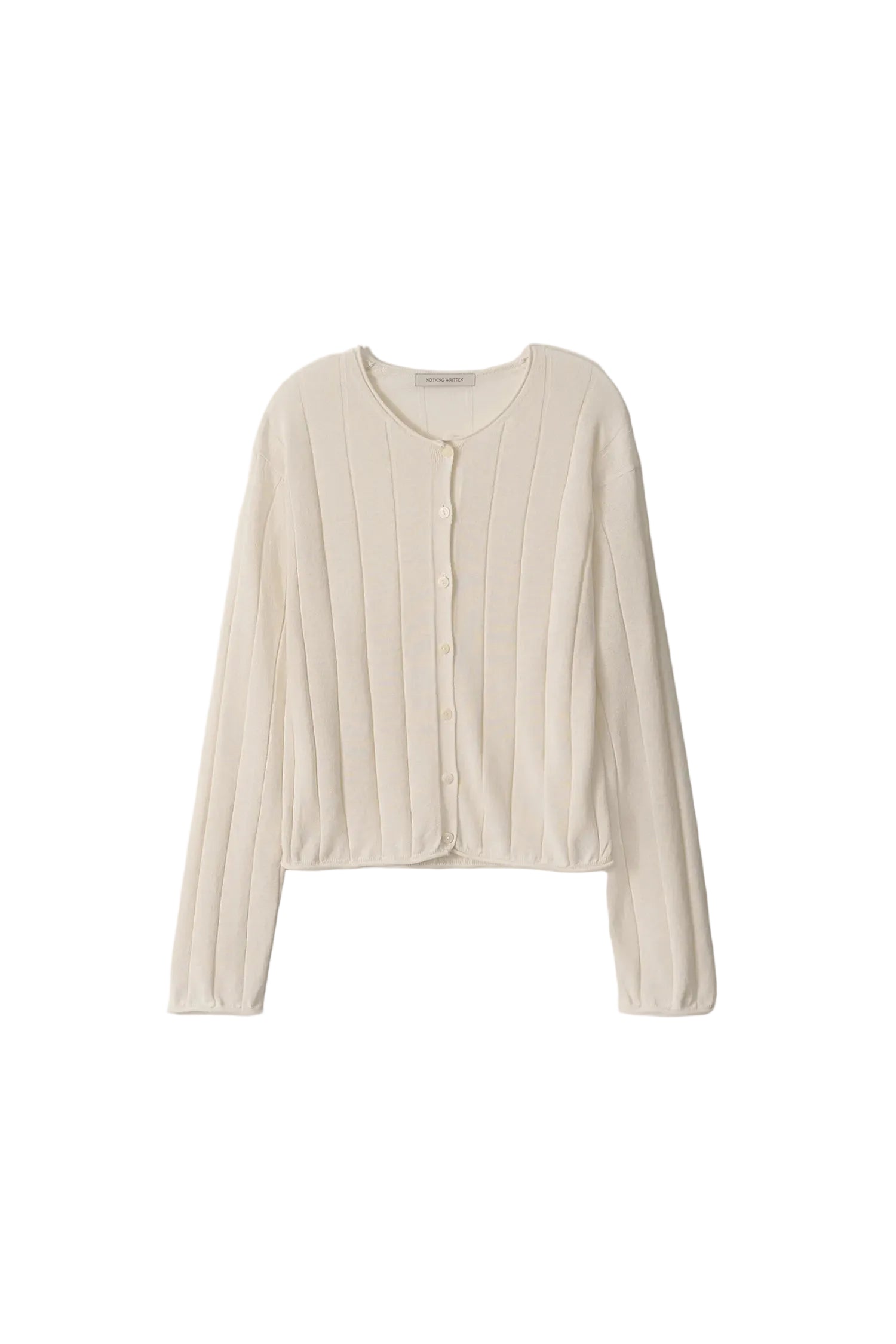 Nothing Written Nave Paper Knit Cardigan Ivory front view