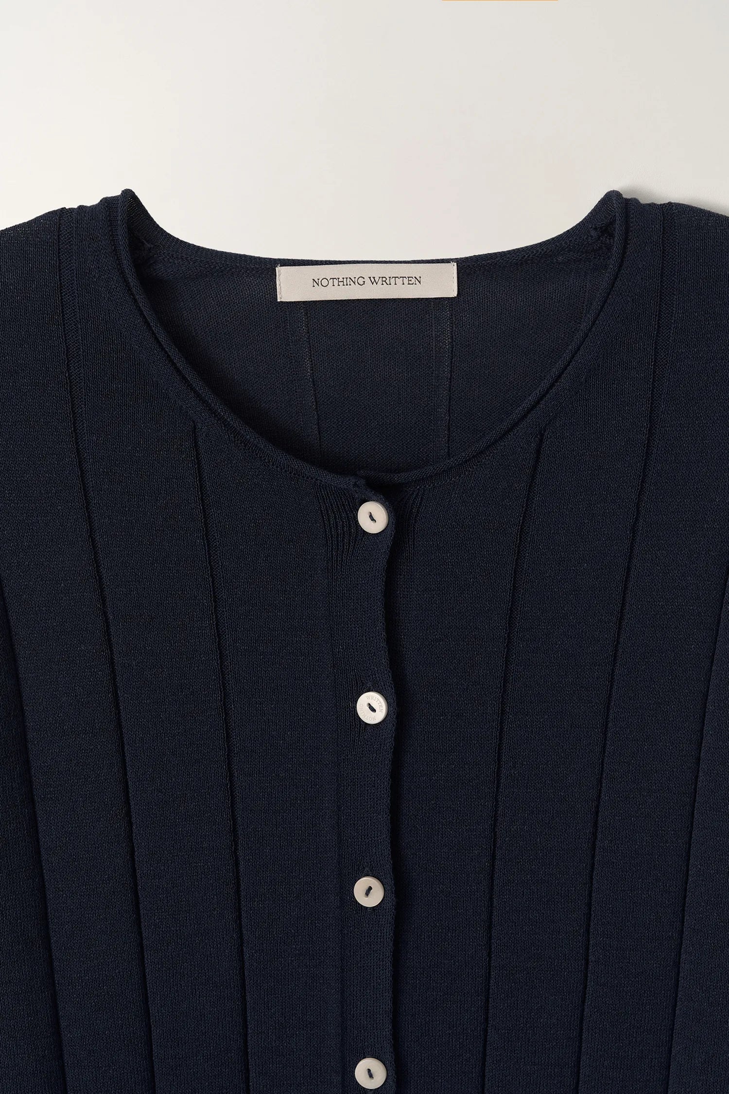 Nothing Written Nave Paper Knit Cardigan Navy button detai