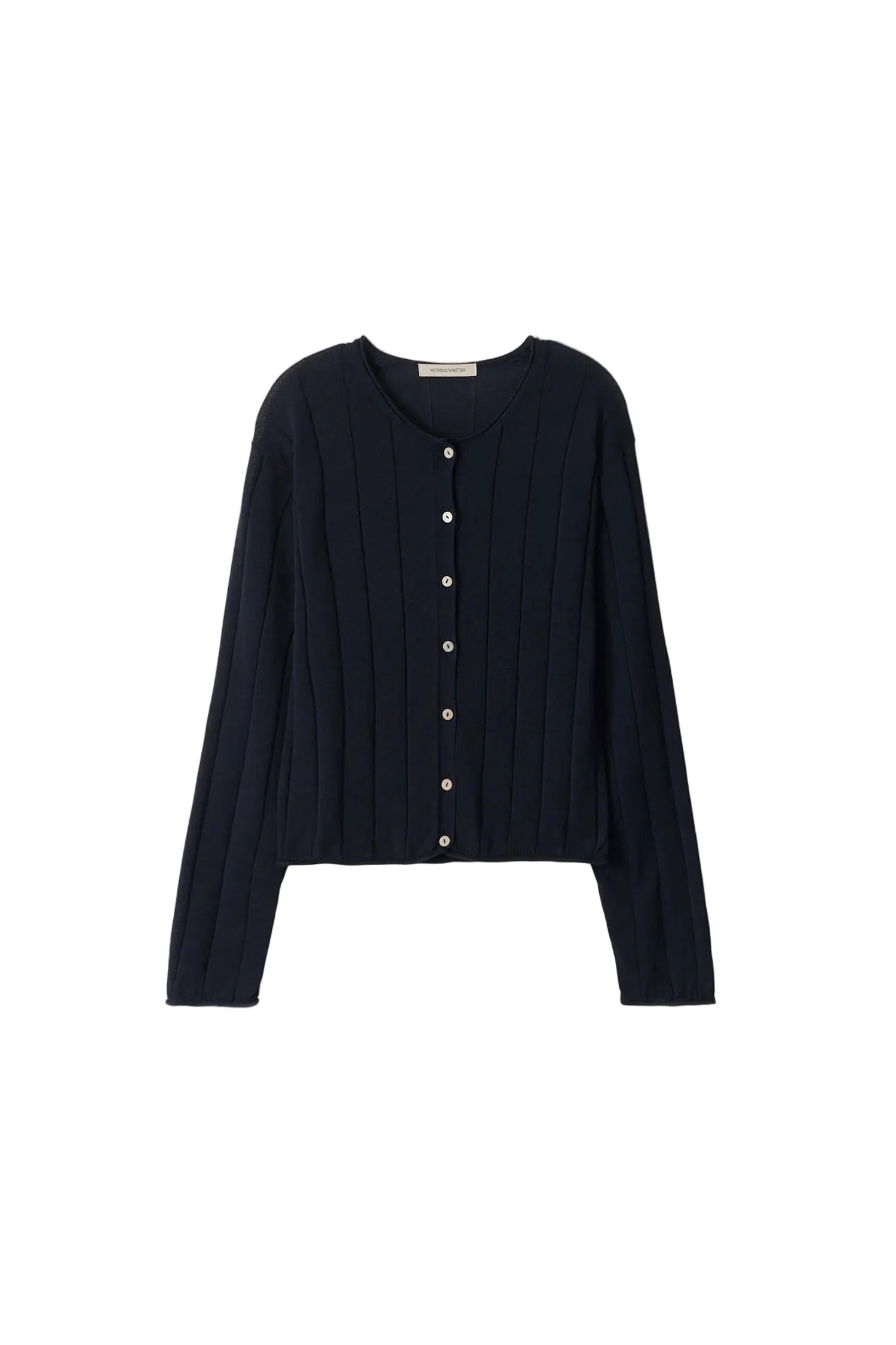 Nothing Written Nave Paper Knit Cardigan Navy front view