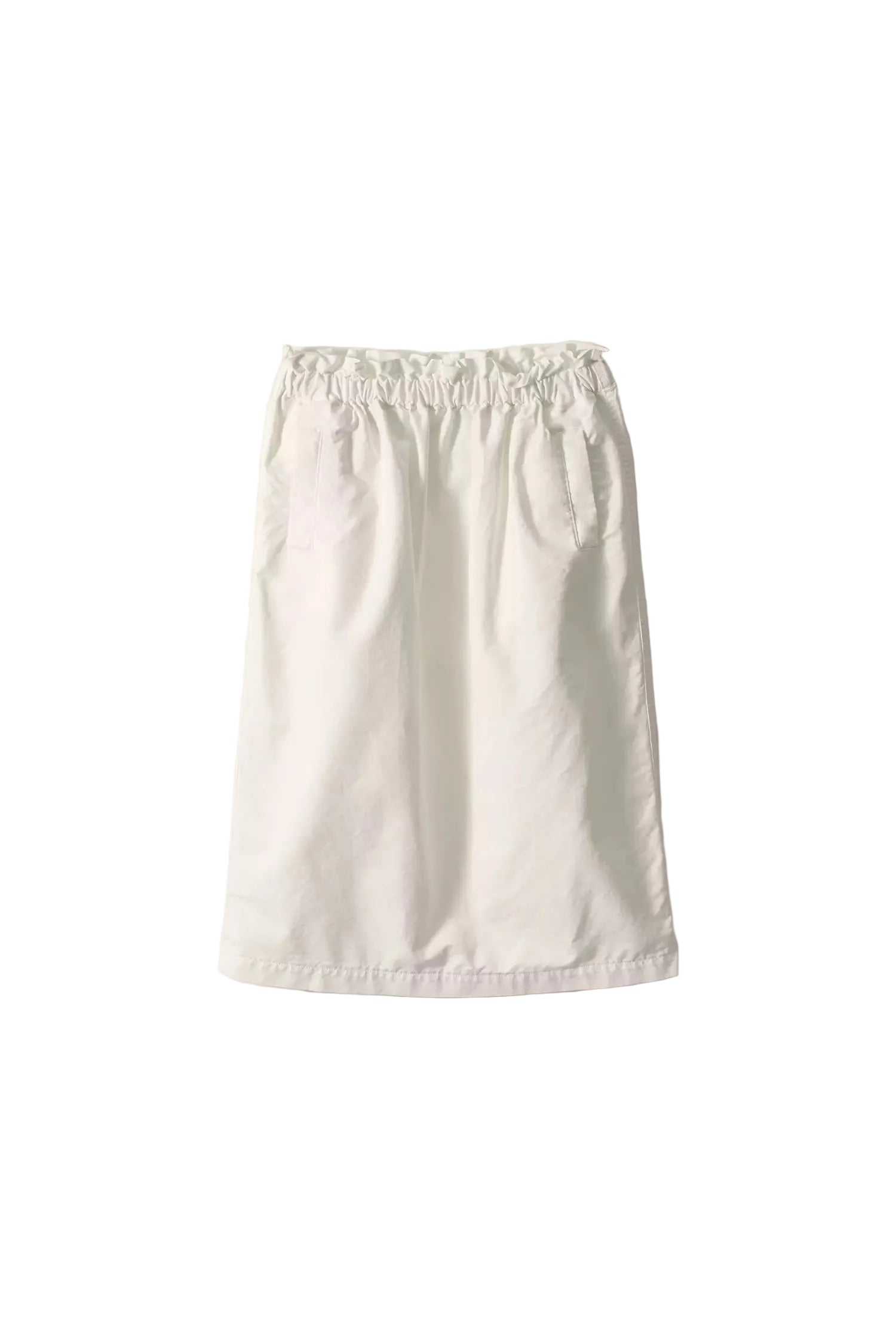 Nothing Written Shirring Band Cotton Skirt White front view