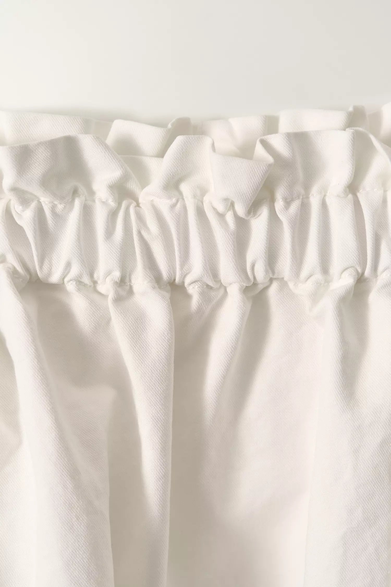 Nothing Written Shirring Band Cotton Skirt White shirred waistband detail