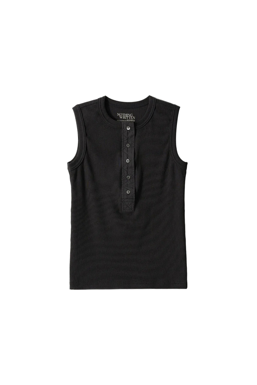 Nothing Written Tina Henley Neck Sleeveless Washed Black front vie
