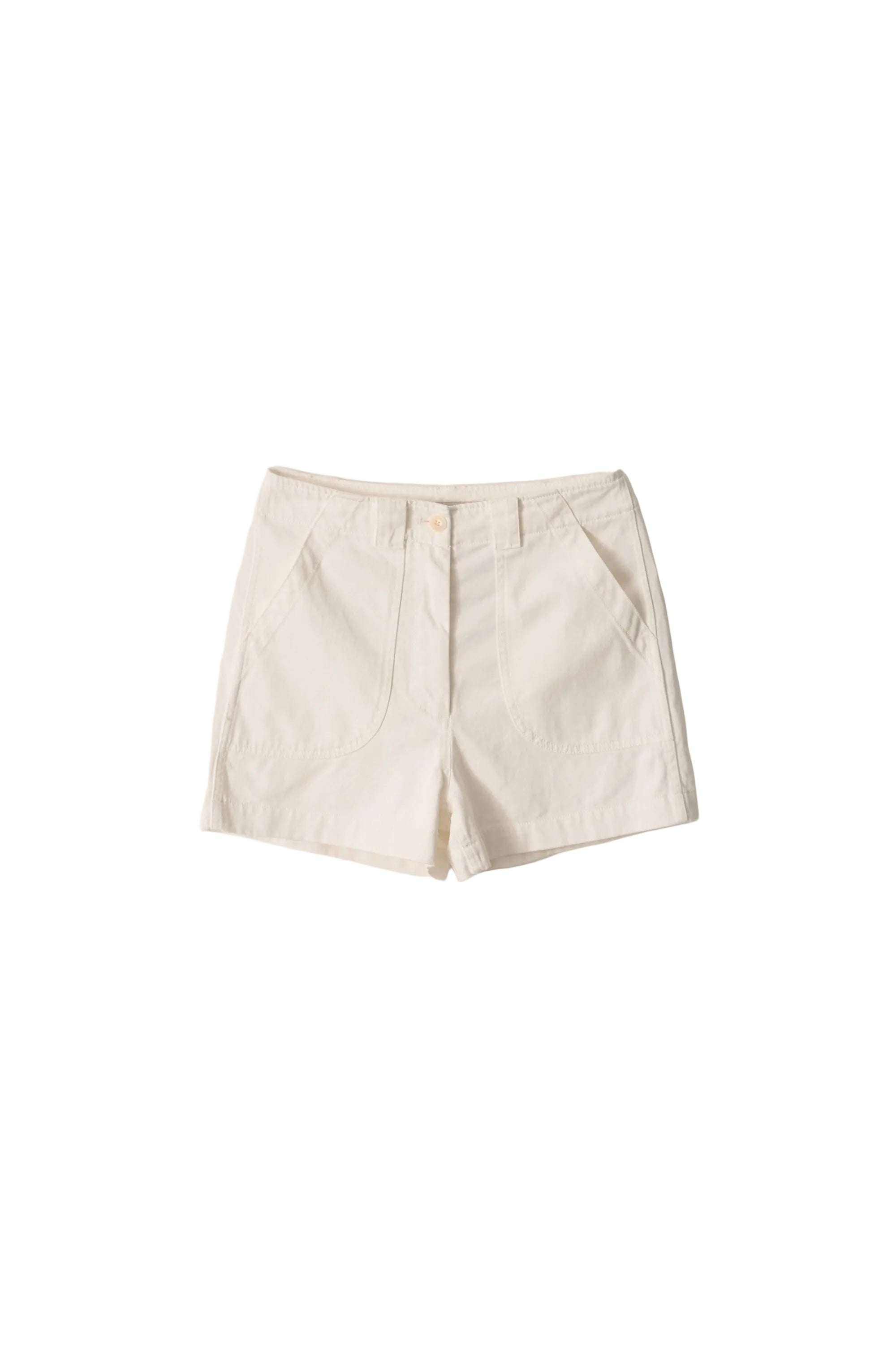 Nothing Written Washed Cotton Shorts Ivory back view