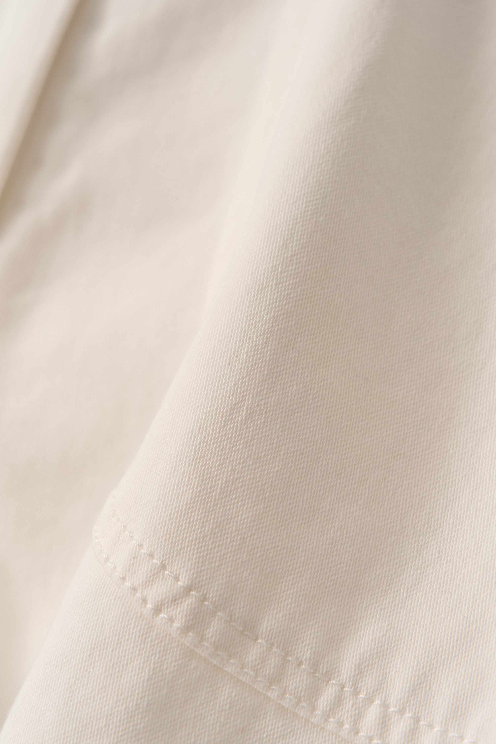 Nothing Written Washed Cotton Shorts Ivory cotton fabric detail
