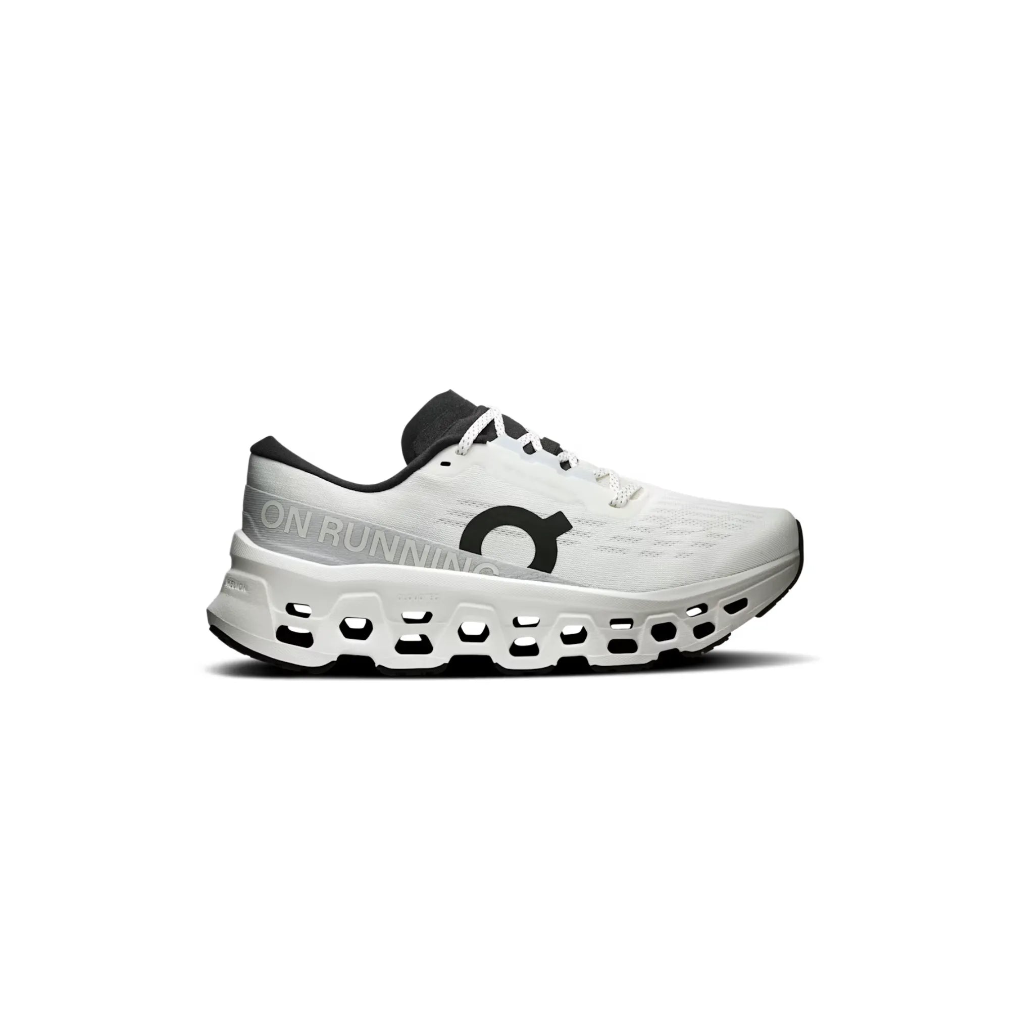 On Cloudmonster 3 White White side view