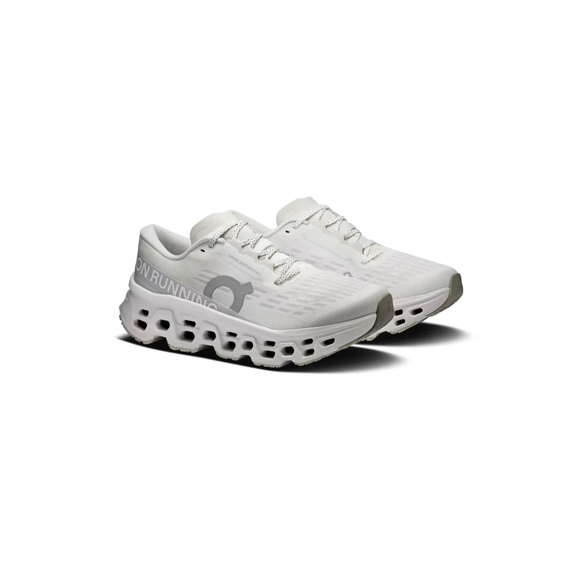 On Cloudmonster 3 White Wolf pair view