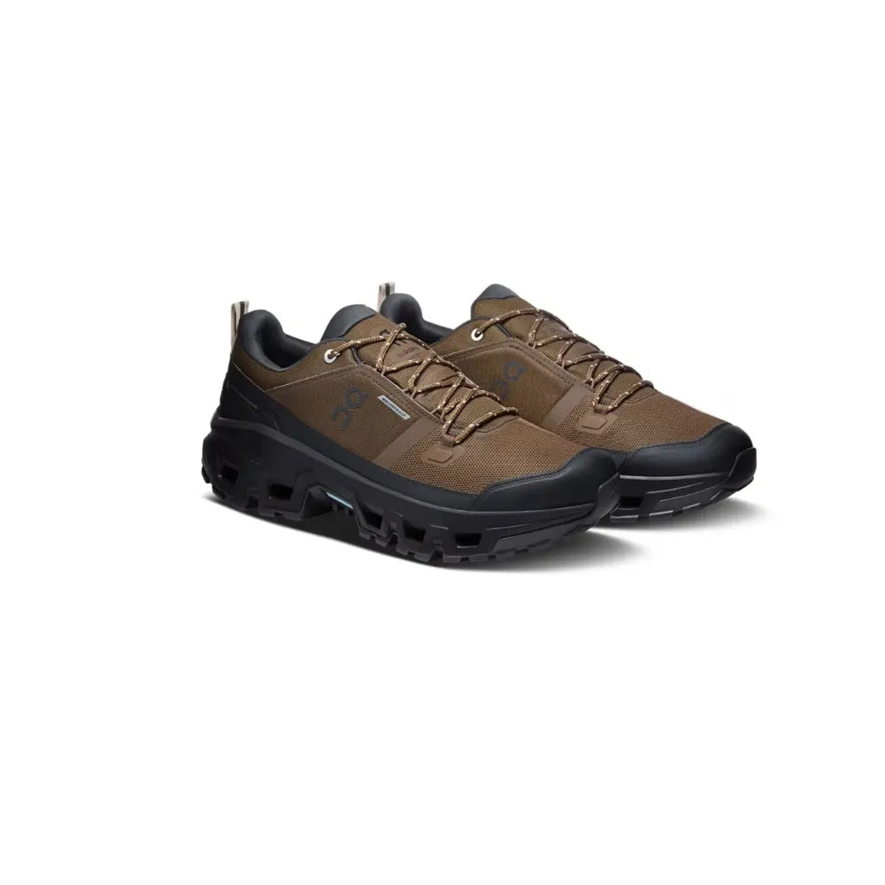 On Cloudrock Low Waterproof Earth Black pair view