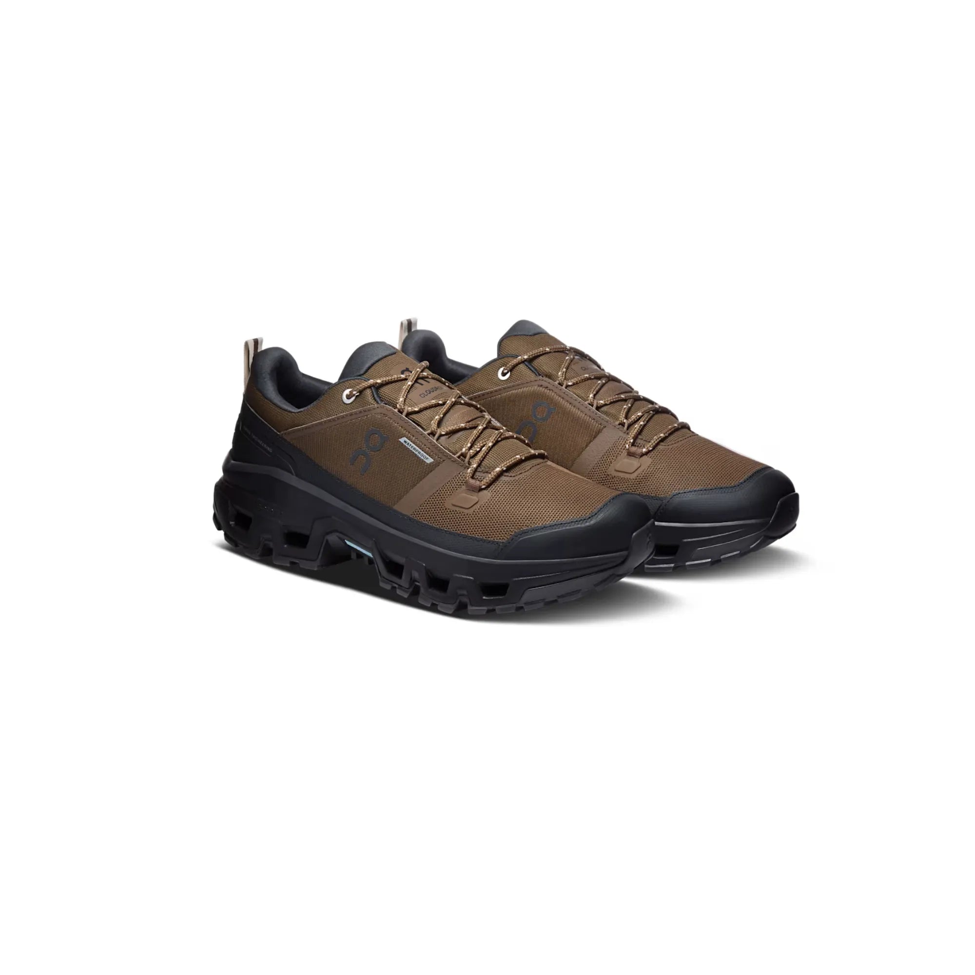 On Cloudrock Low Waterproof Earth Black pair view