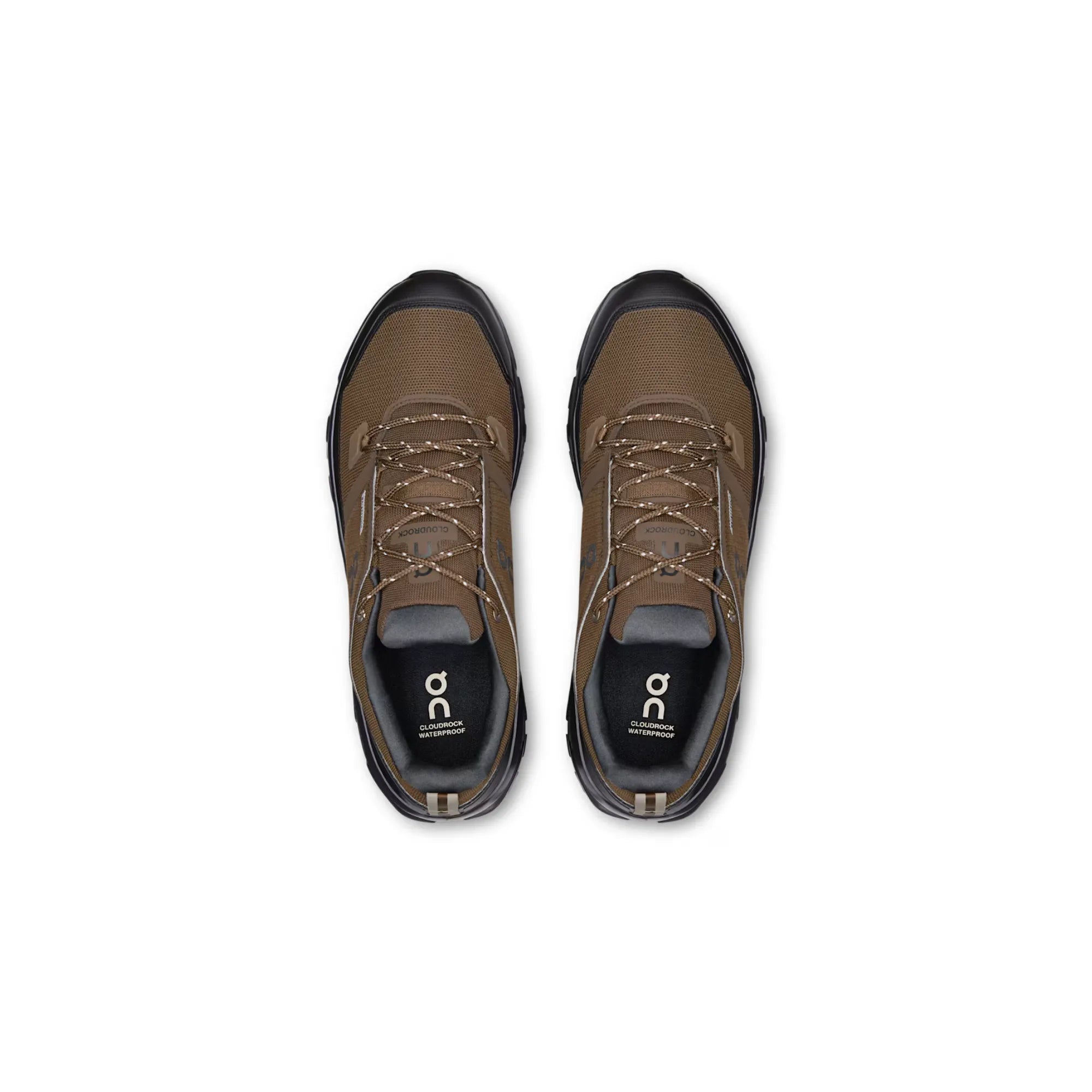 On Cloudrock Low Waterproof Earth Black top view