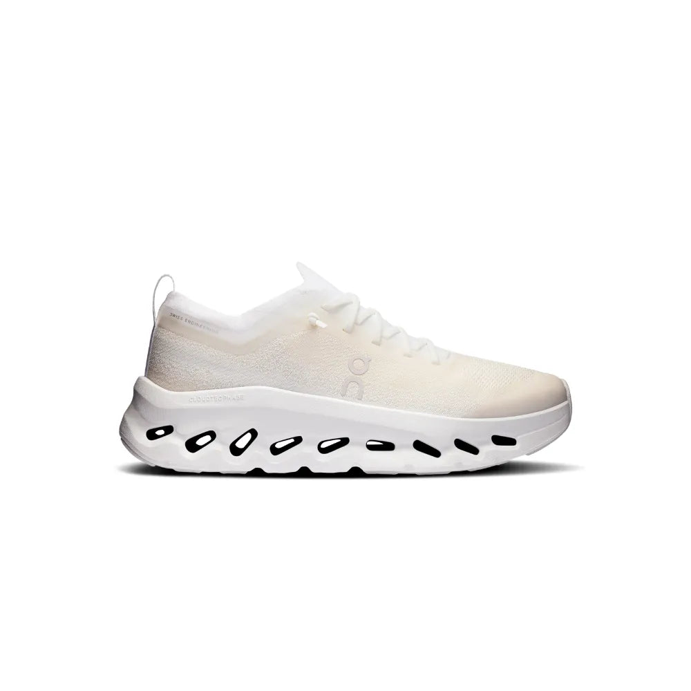 Left side view of On Cloudtilt Moon Women's White Frost