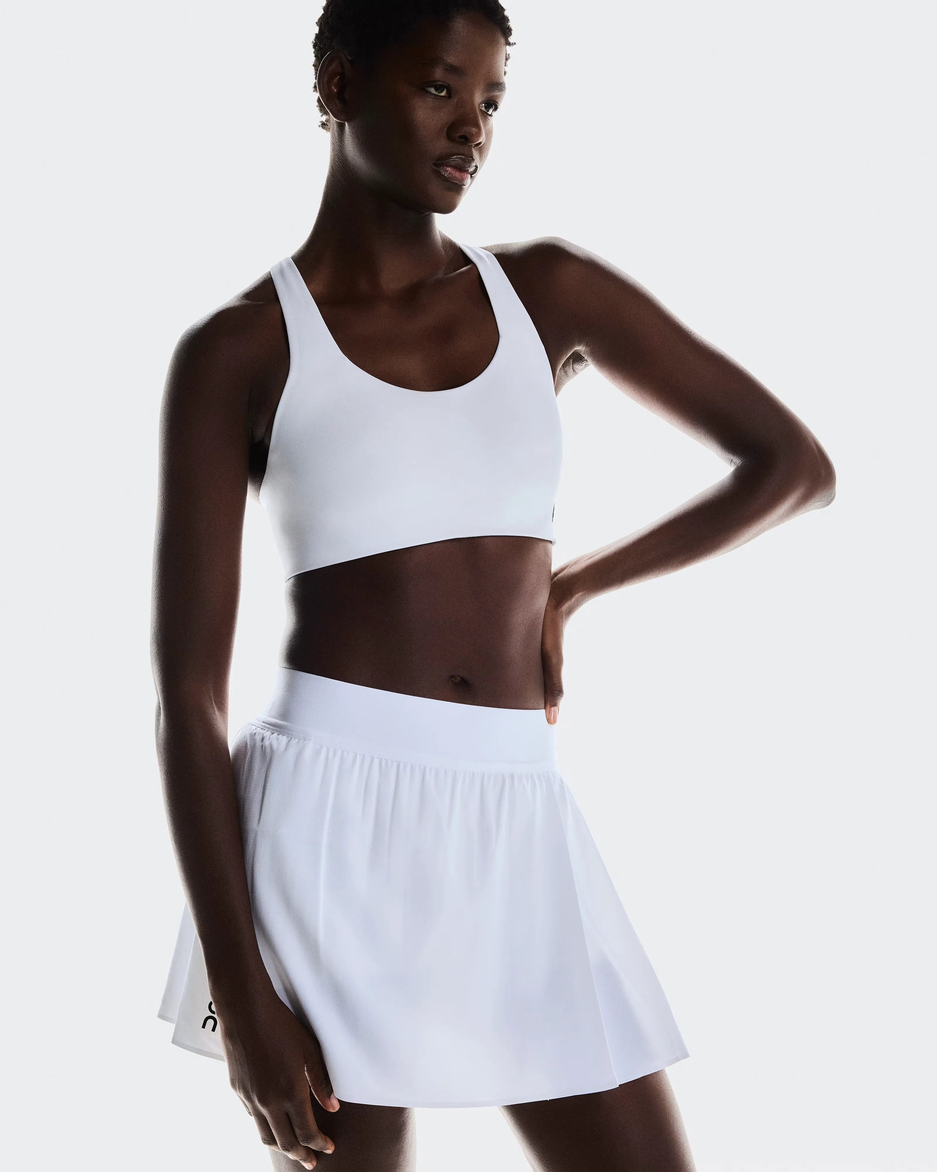 On Running Court Skirt Pleated White front view