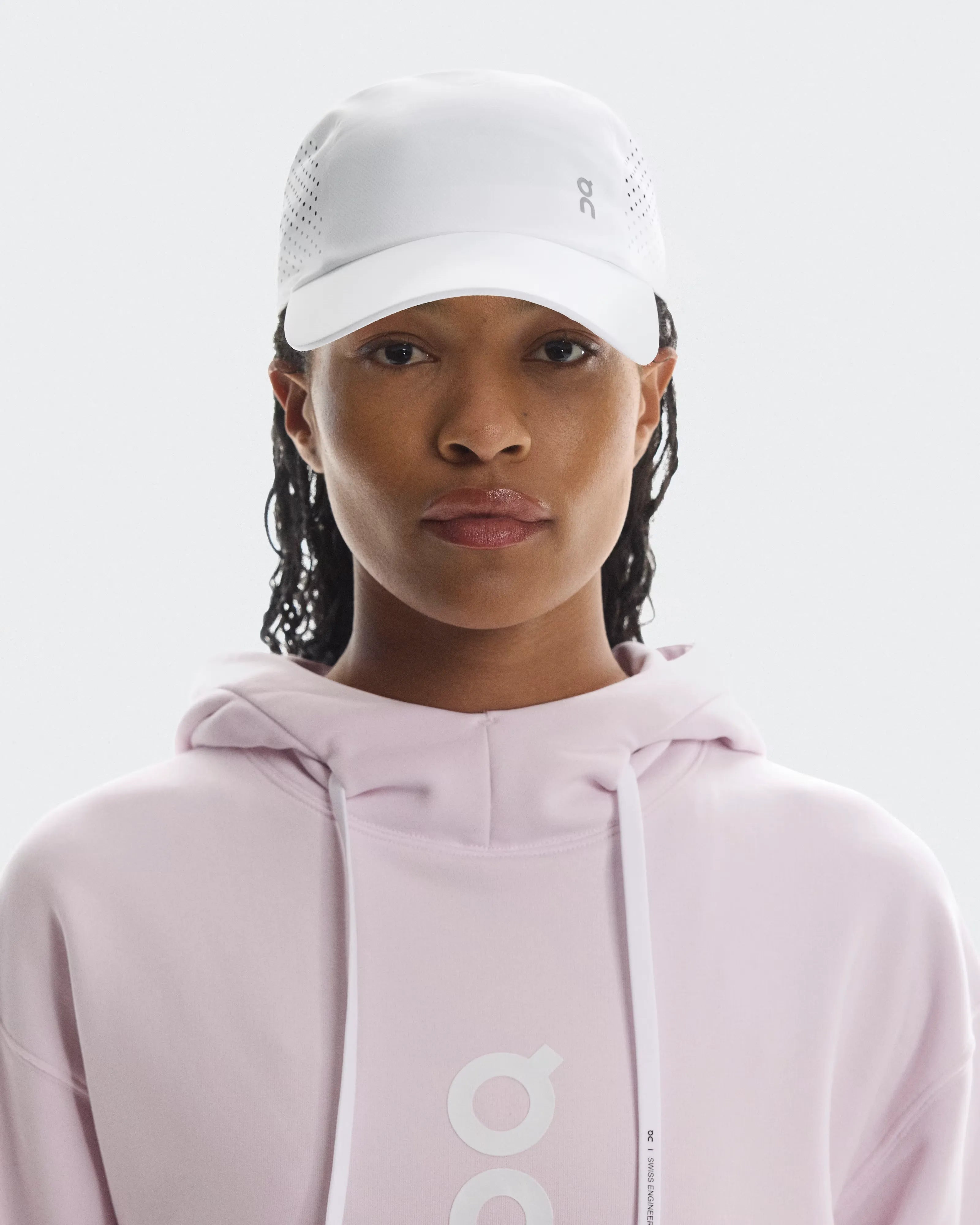 Model wearing On Lightweight Cap White front view