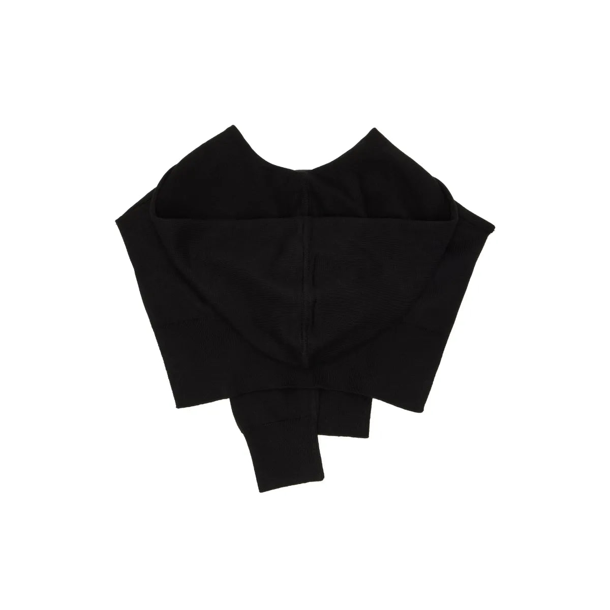 Detail of OPEN YY Knitted Hoodie Sleeve Layer in Black