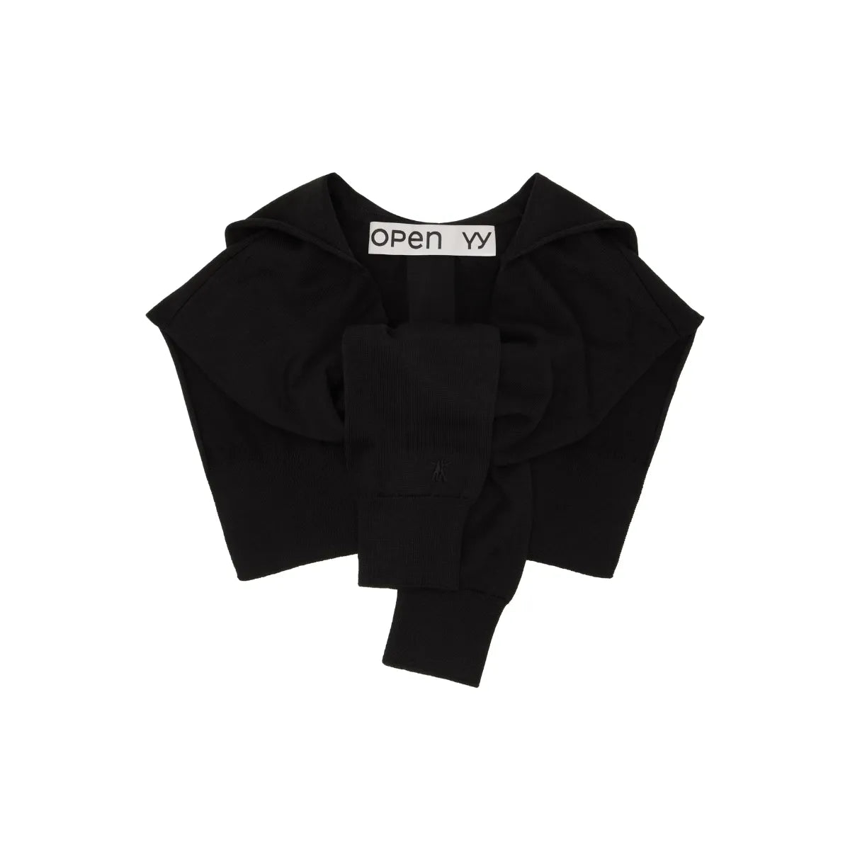 OPEN YY Knitted Hoodie Sleeve Layer in Black