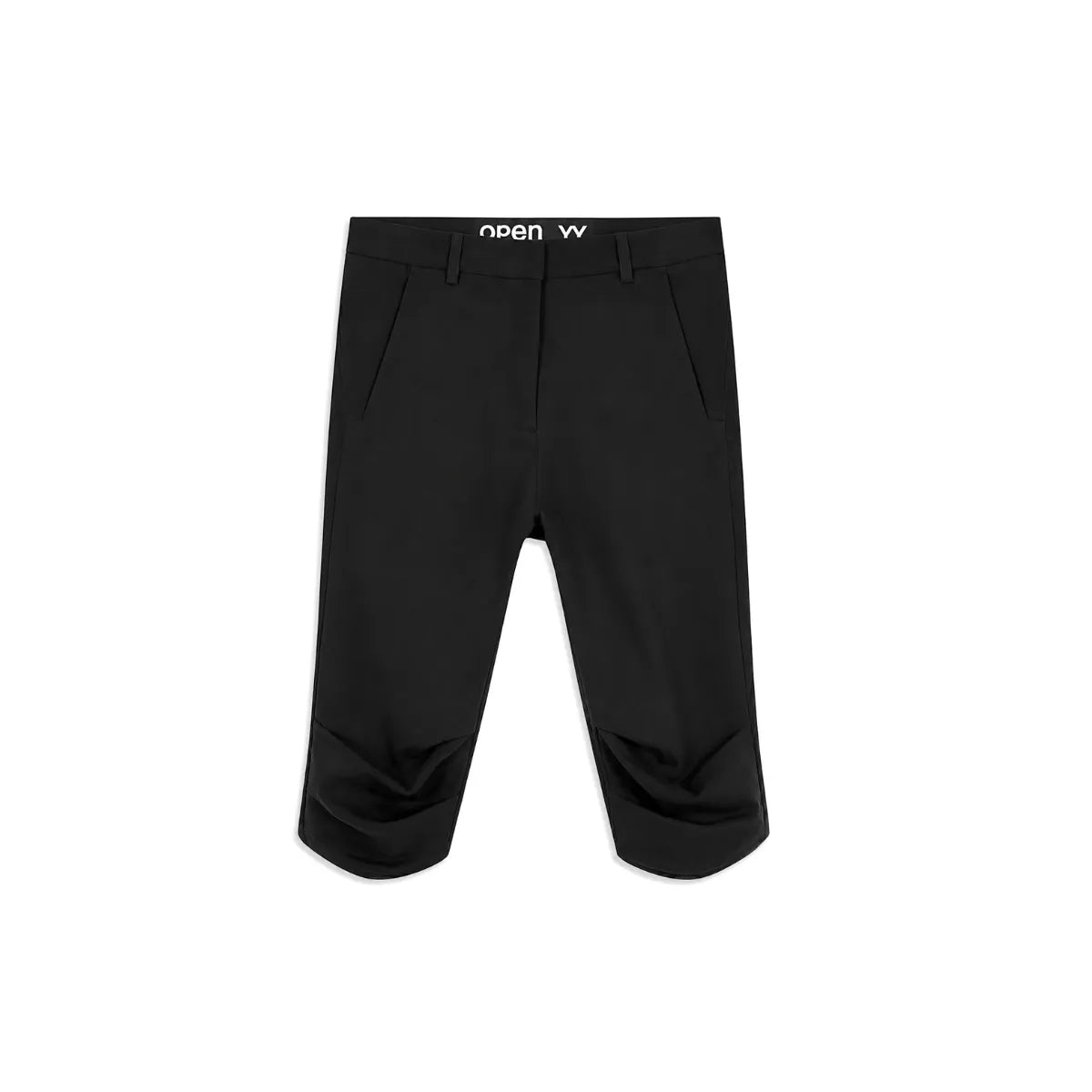 OPEN YY Round Cut Capri Shorts in Black
