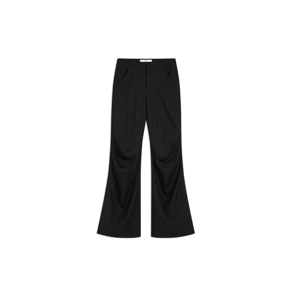 OPEN YY Stripe Tailored Bootcut Pants in Black