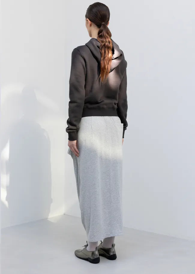 OPENYY Knitted I Love YY Fit Hoodie in Black worn