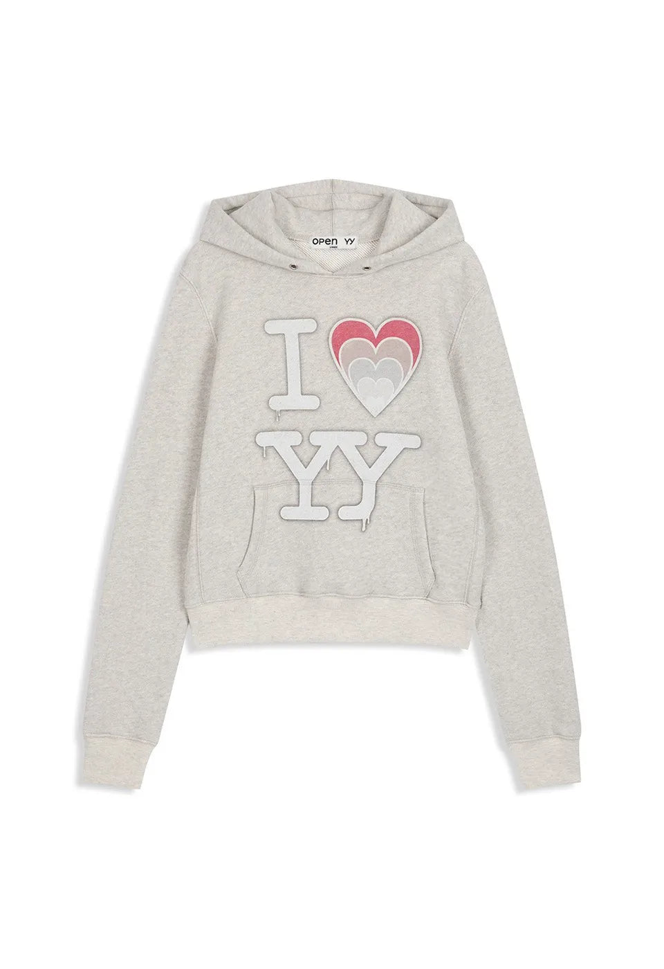 OPENYY Knitted I Love YY Fit Hoodie in Grey