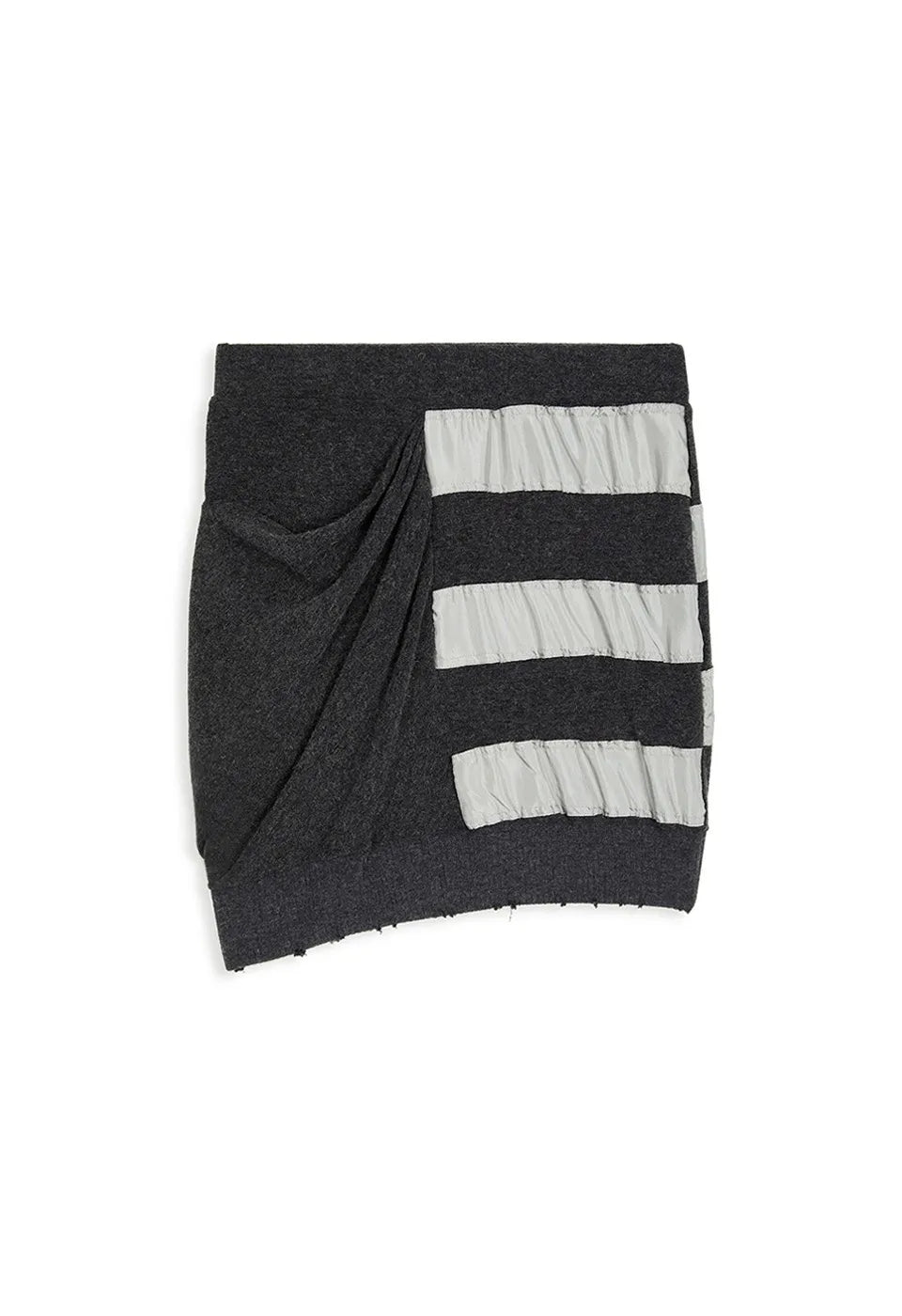 OPENYY Knitted Slouchy Panel Skirt in Charcoal