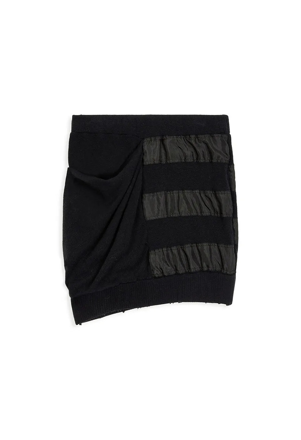 OPENYY Knitted Slouchy Panel Skirt in Black