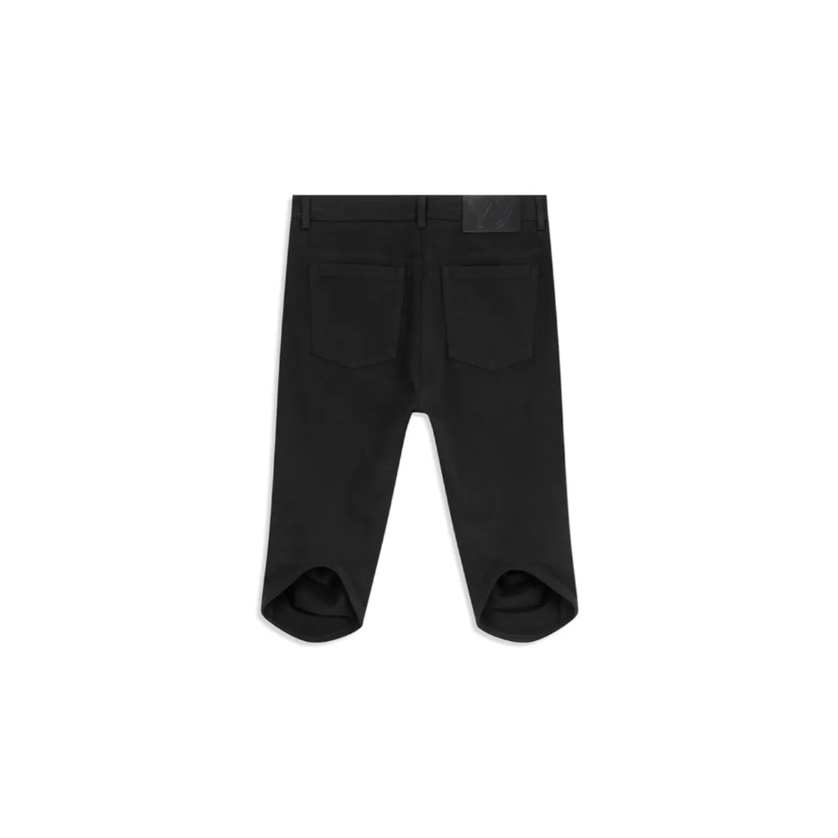 Back view of OPENYY Round Cut Capri Shorts in Black