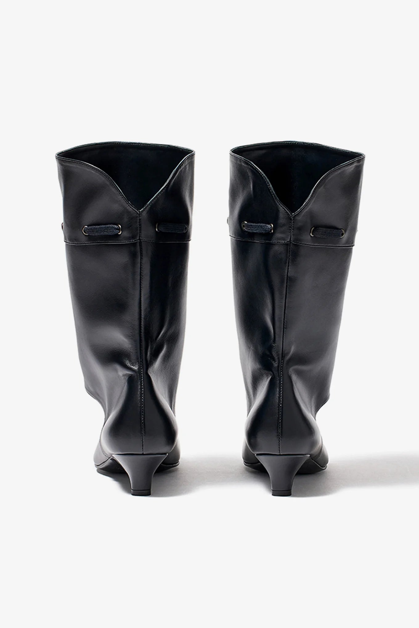 Back view of OPENYY Slouchy Cut Out Heels in Black