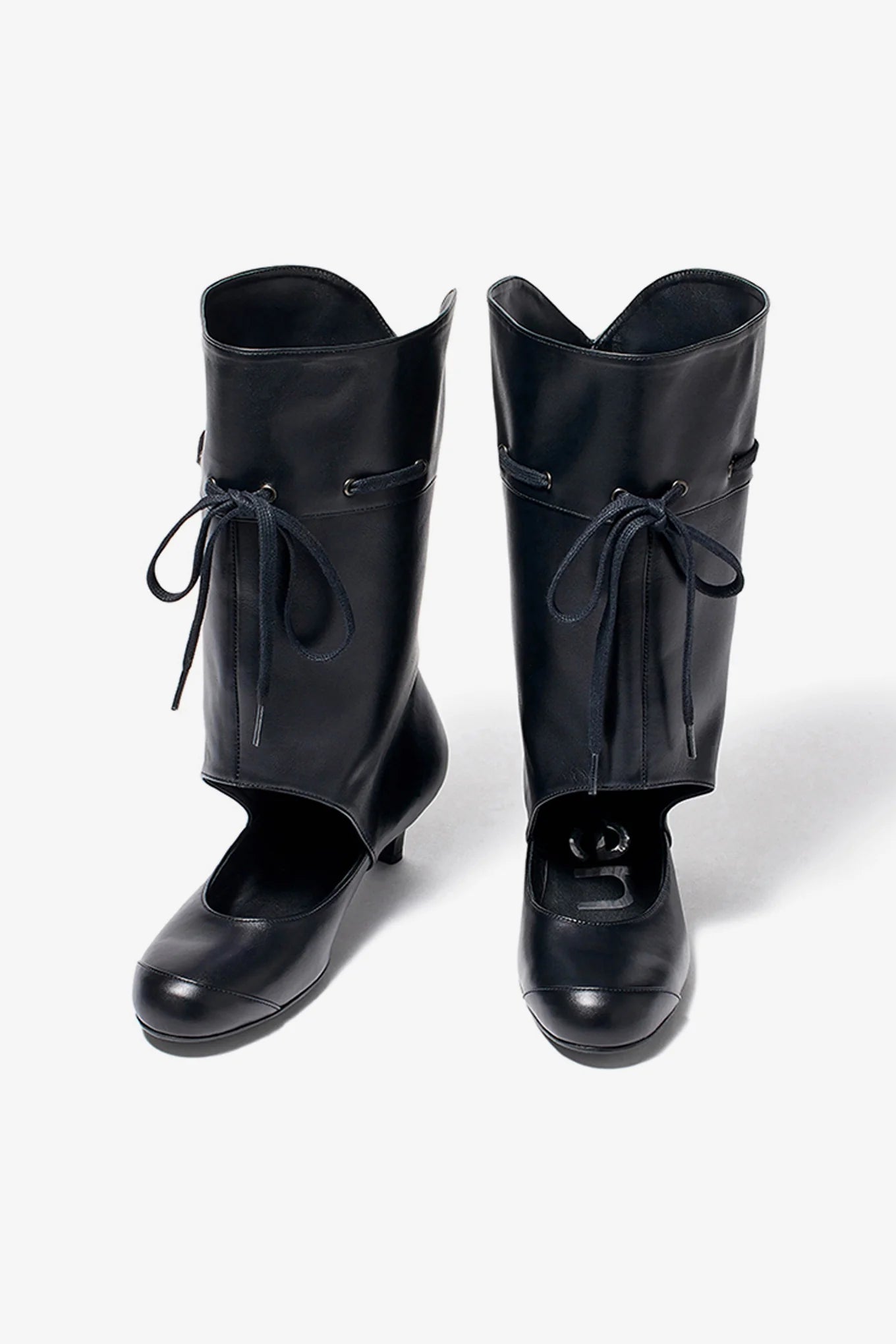 Front view of OPENYY Slouchy Cut Out Heels in Black