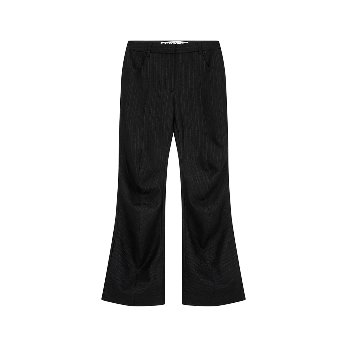 OPENYY Stripe Tailored Bootcut Pants in Black
