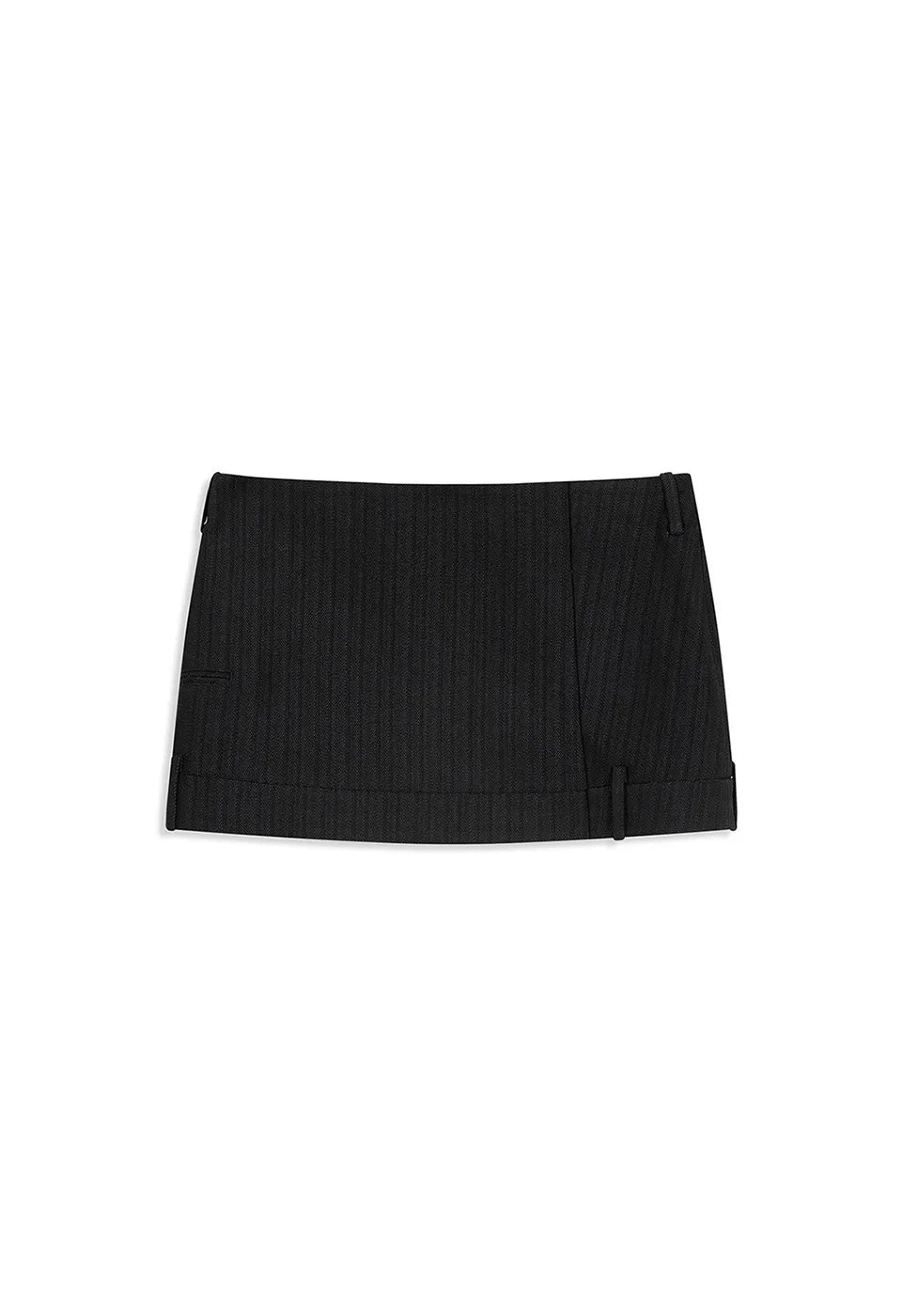 OPENYY Tailored Trouser Mini Skirt in Black