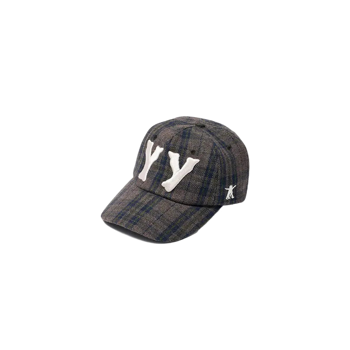 OPENYY YY Checkered Heart Bone Ball Cap in Brown