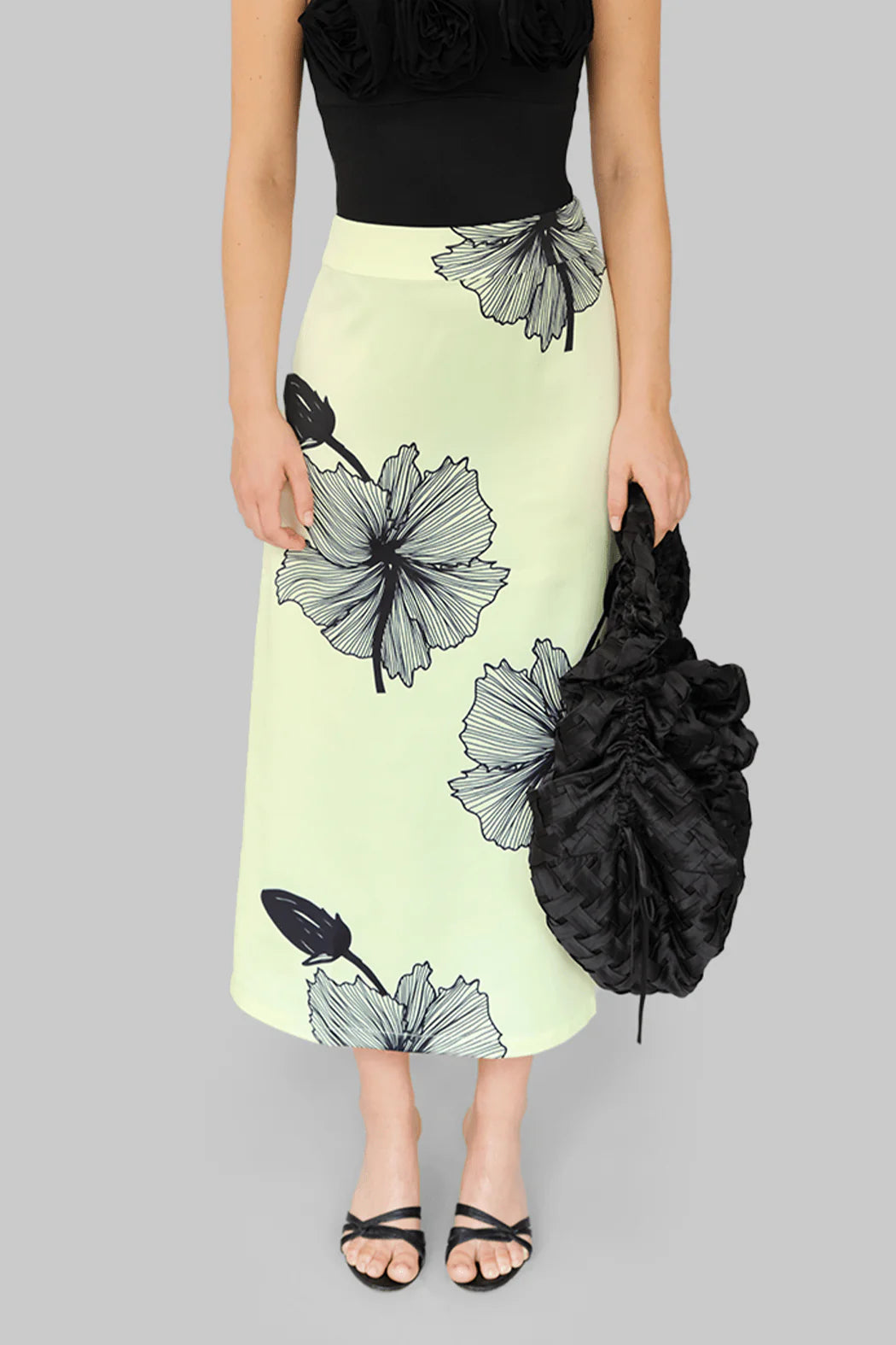 OperaSPORT Lone Skirt Tender Yellow floral print detail