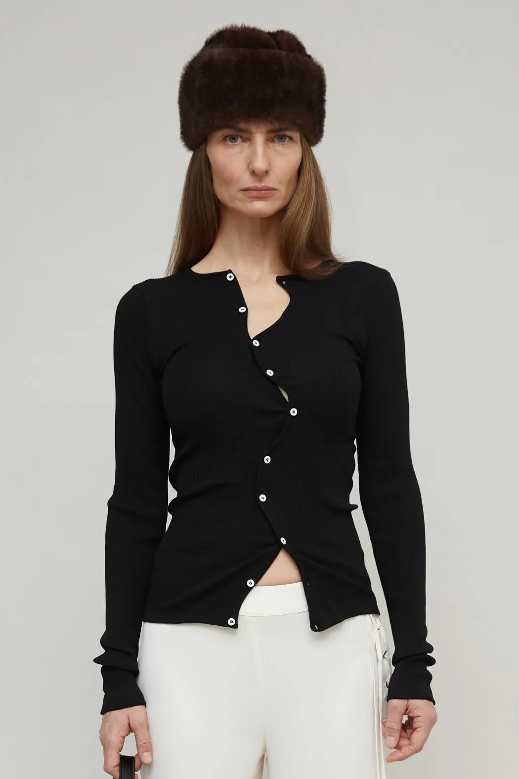 OpéraSPORT Claire Seamless Cardigan in Black worn