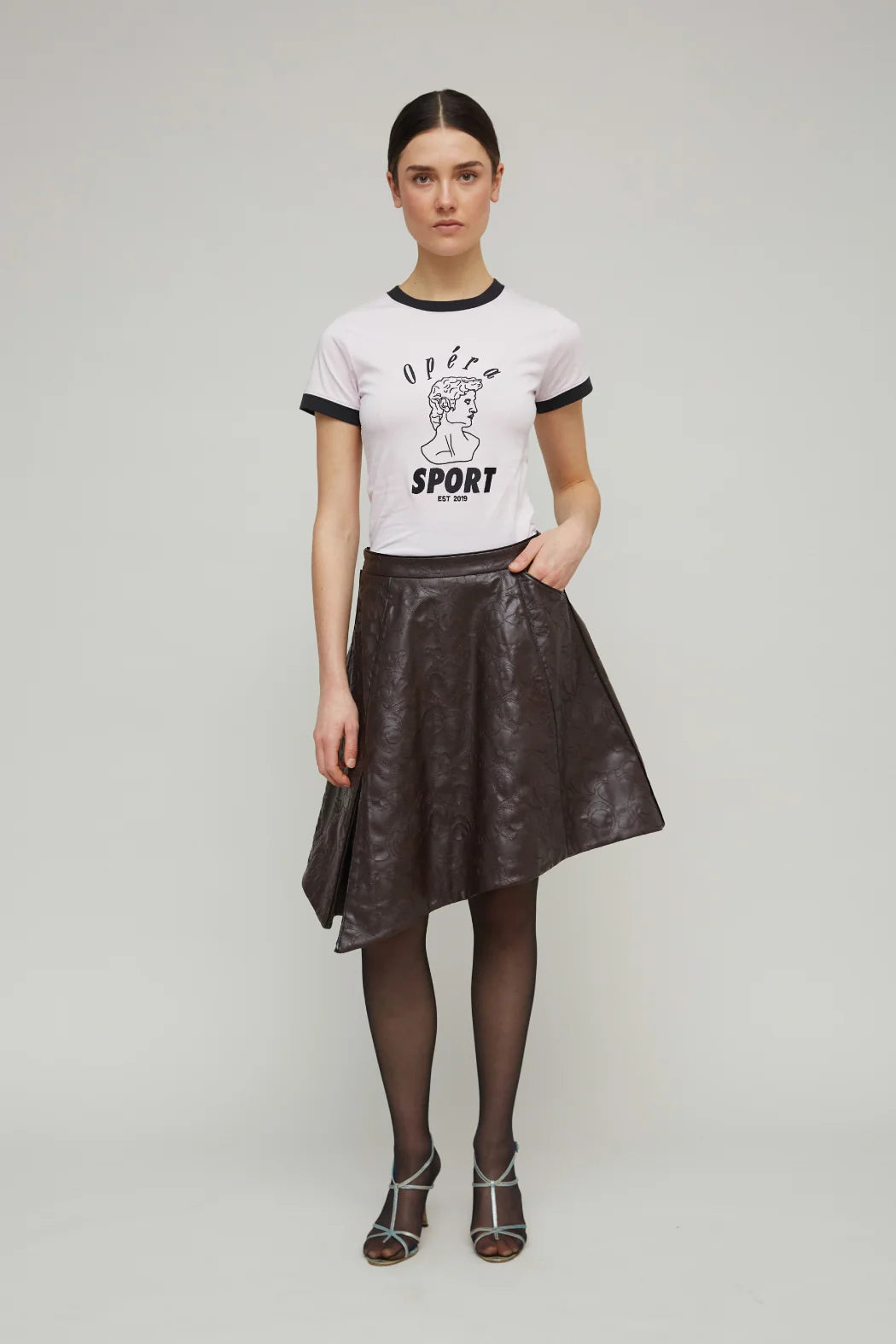 OperaSport Teresa Mini Tee Pink styled with a skirt