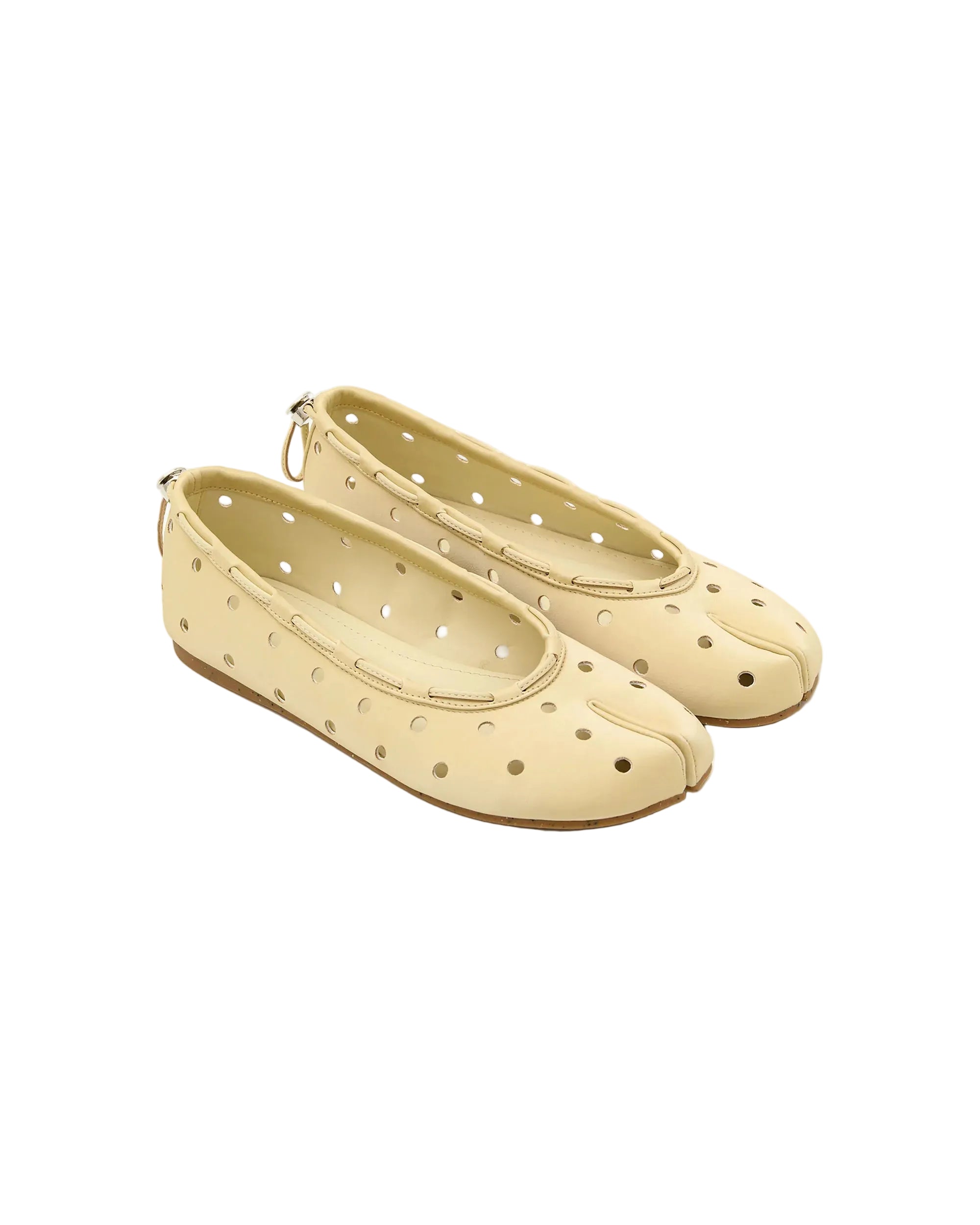 PAES Leather String Flat in Cheese front view