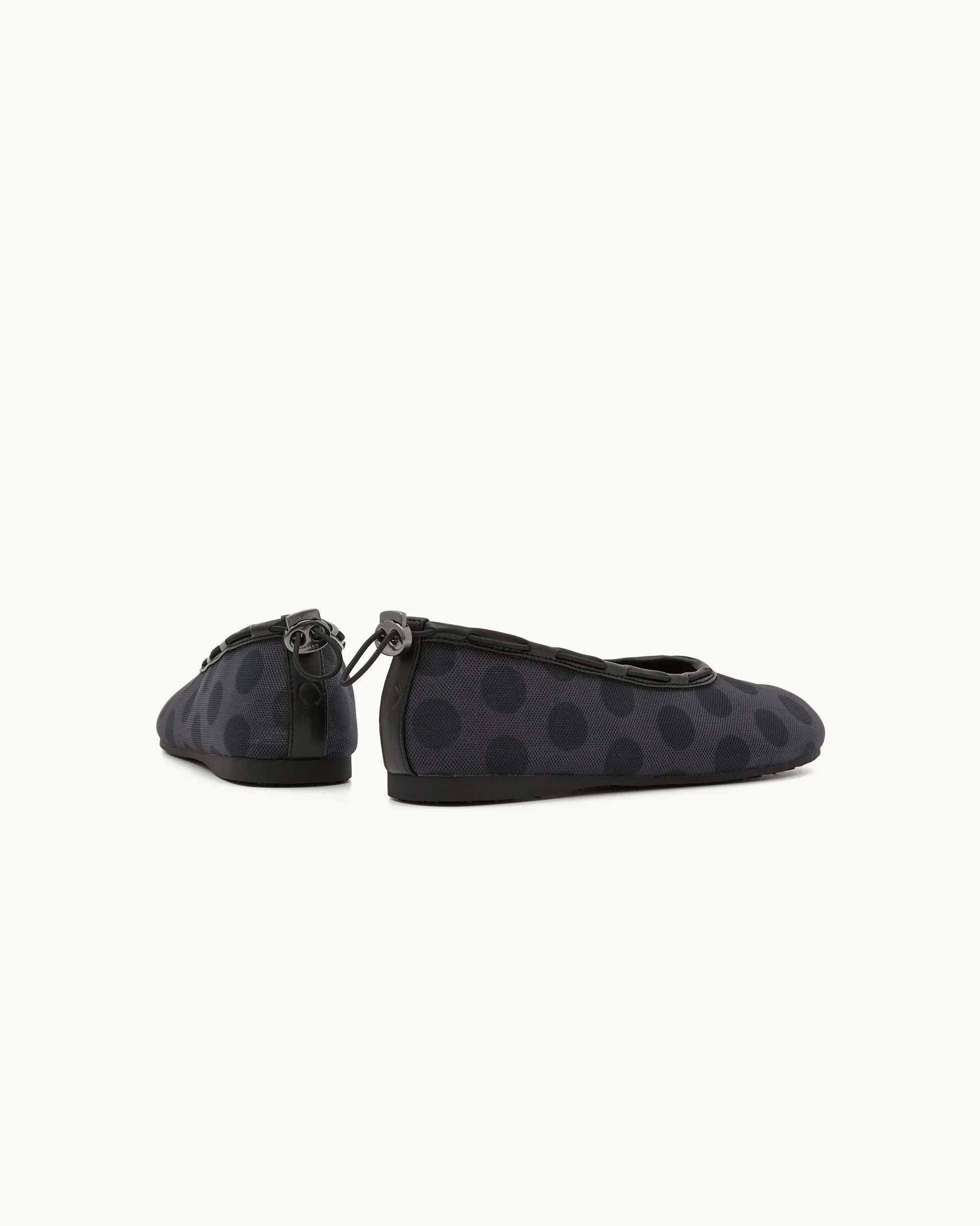 Side view PAES mesh air string flat dot black lightweight tabi shoes