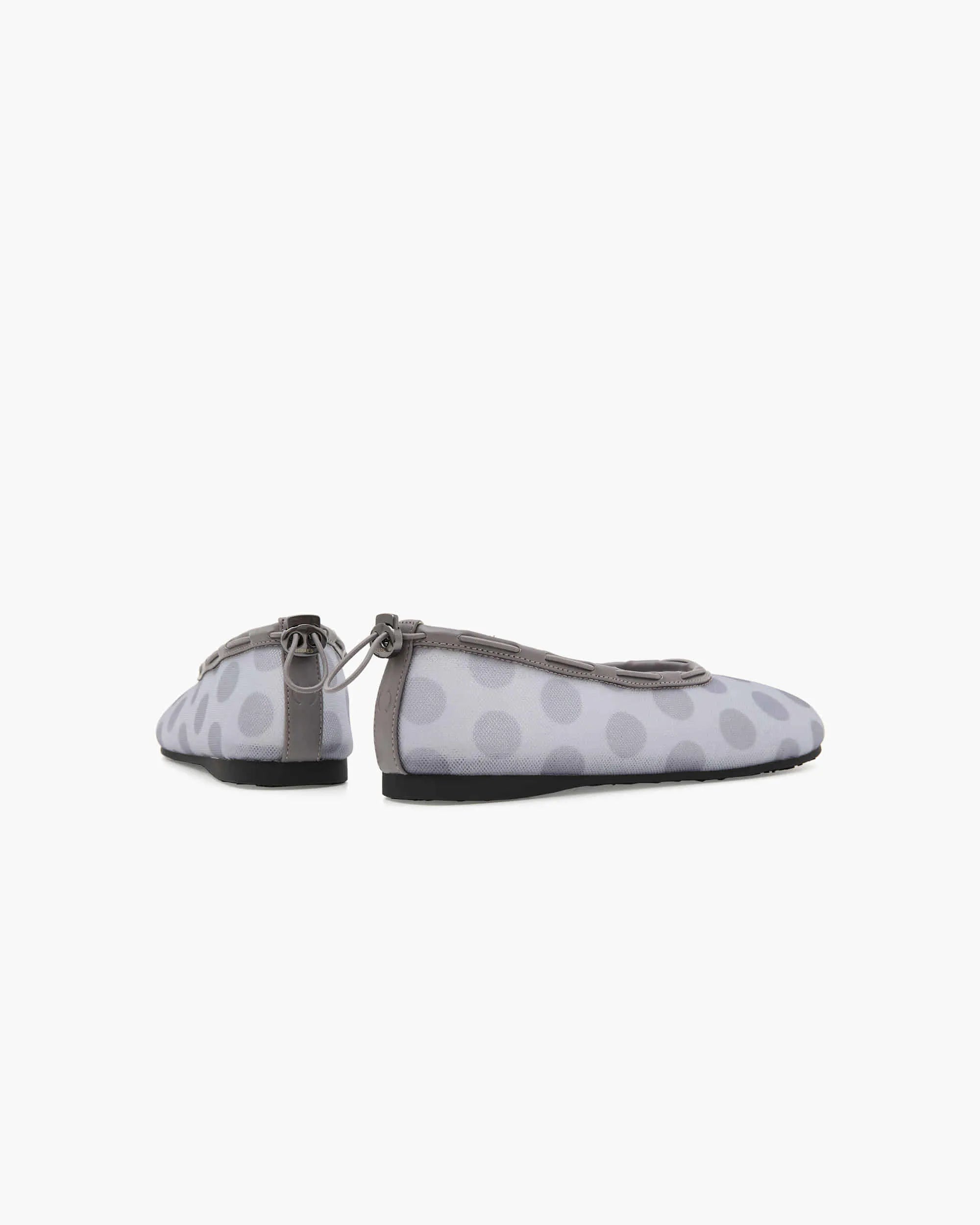 Profile view PAES dot gray mesh flat shoes minimal design