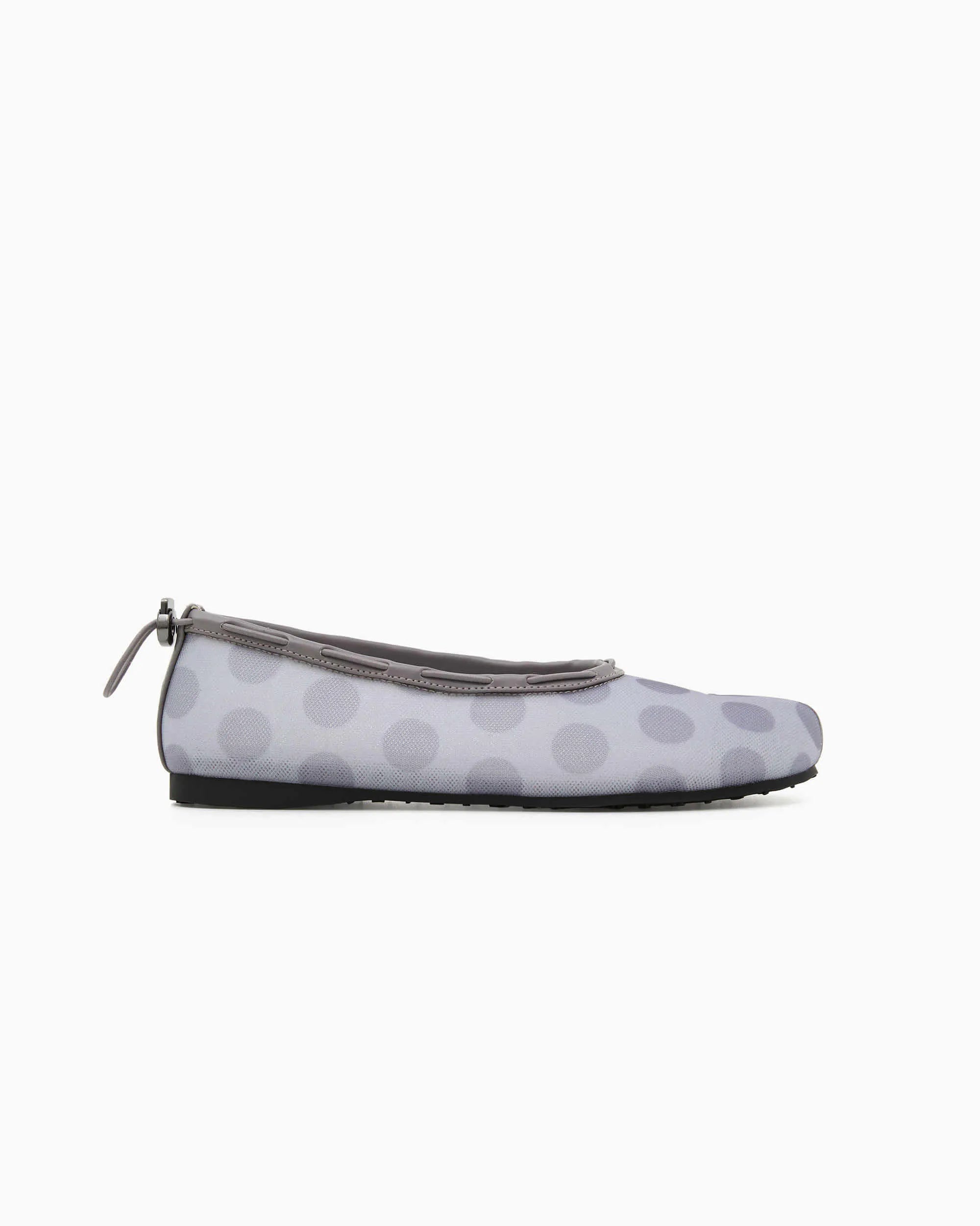 Side view PAES mesh air string flat dot gray lightweight tabi shoes