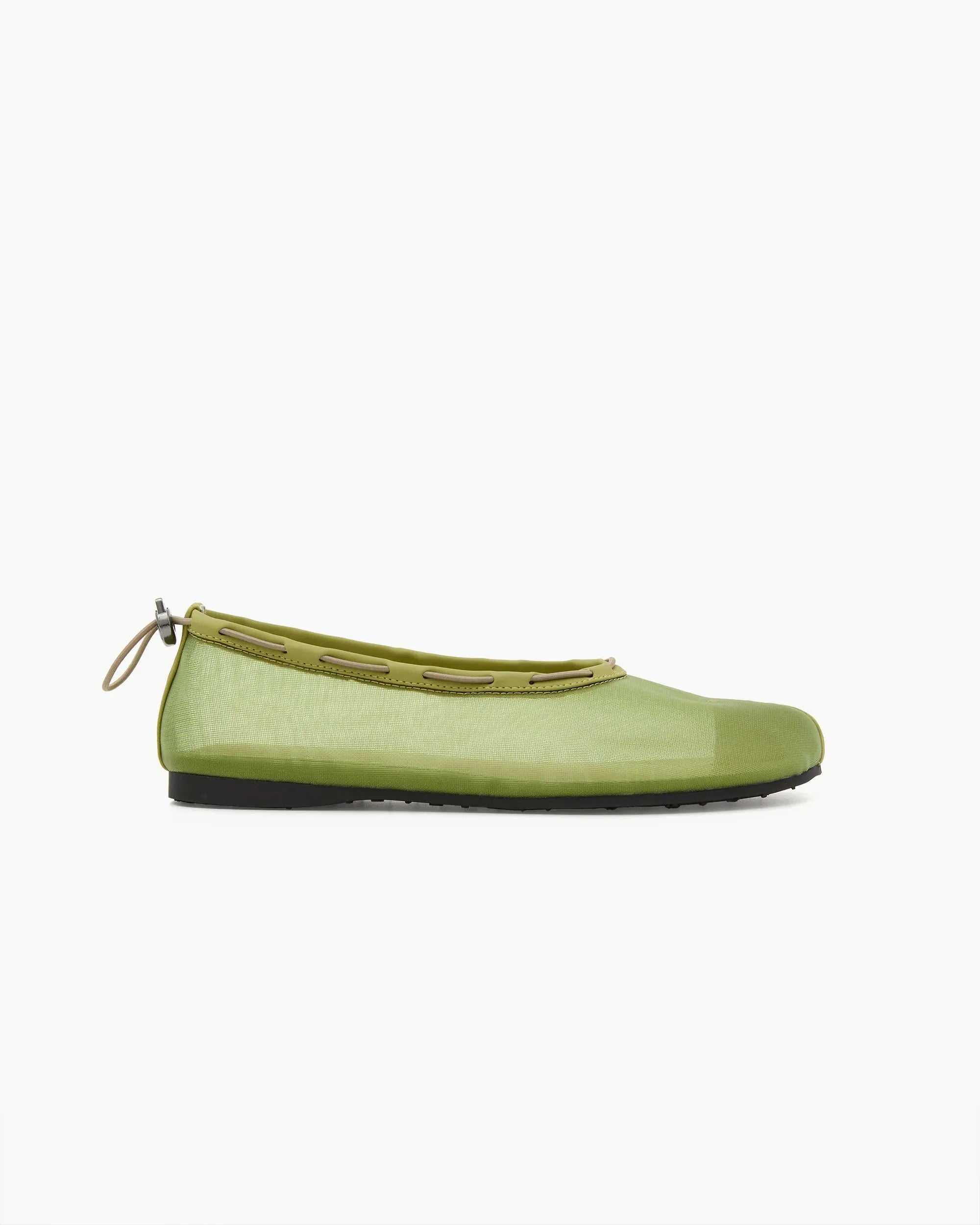 Side view PAES mesh air string flat lime lightweight tabi shoes