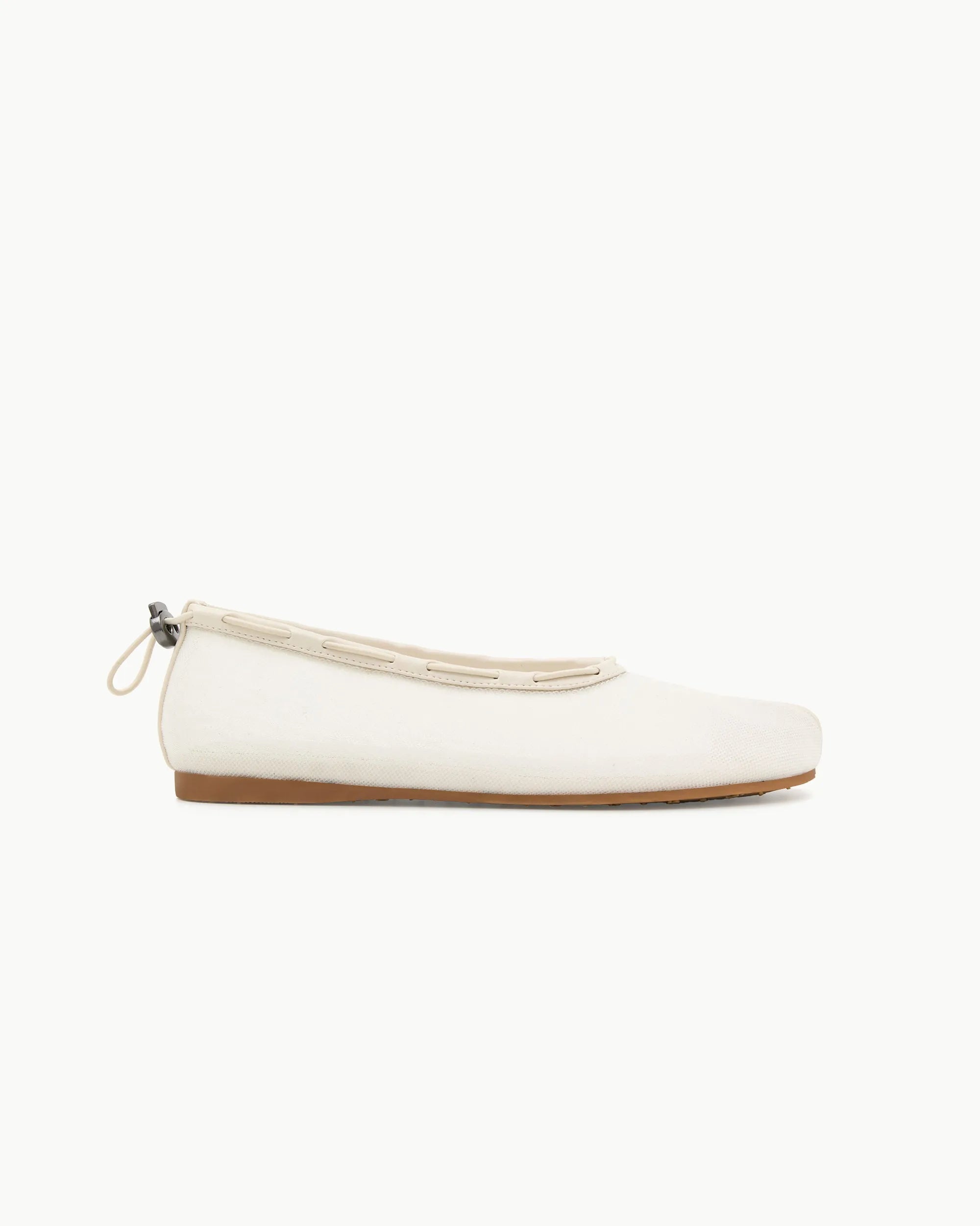 Side view of PAES Mesh Air String Flat in White