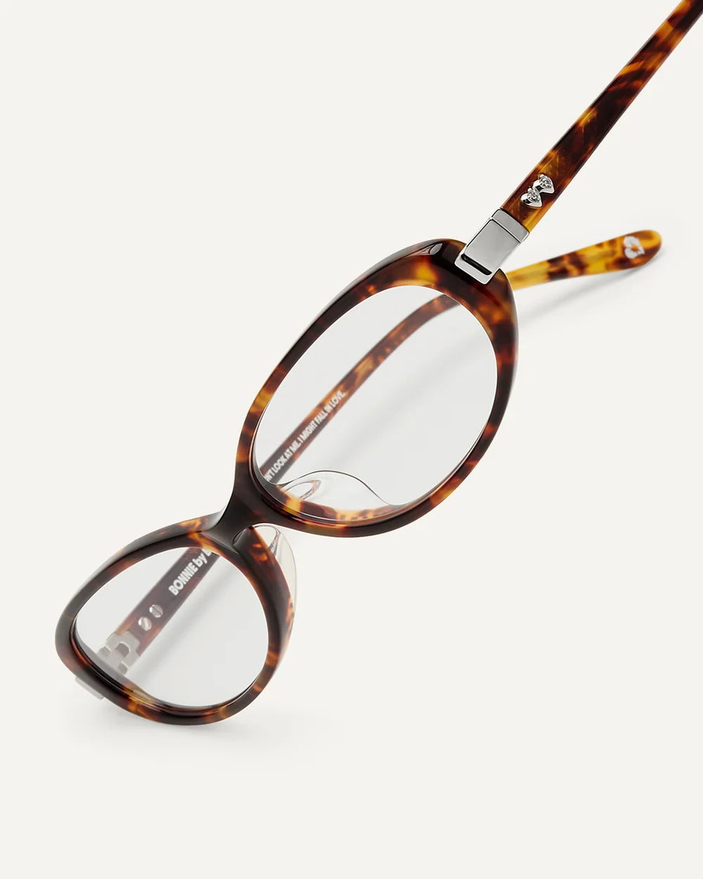 Pixie Sunglasses Tortoise Clear frame detail