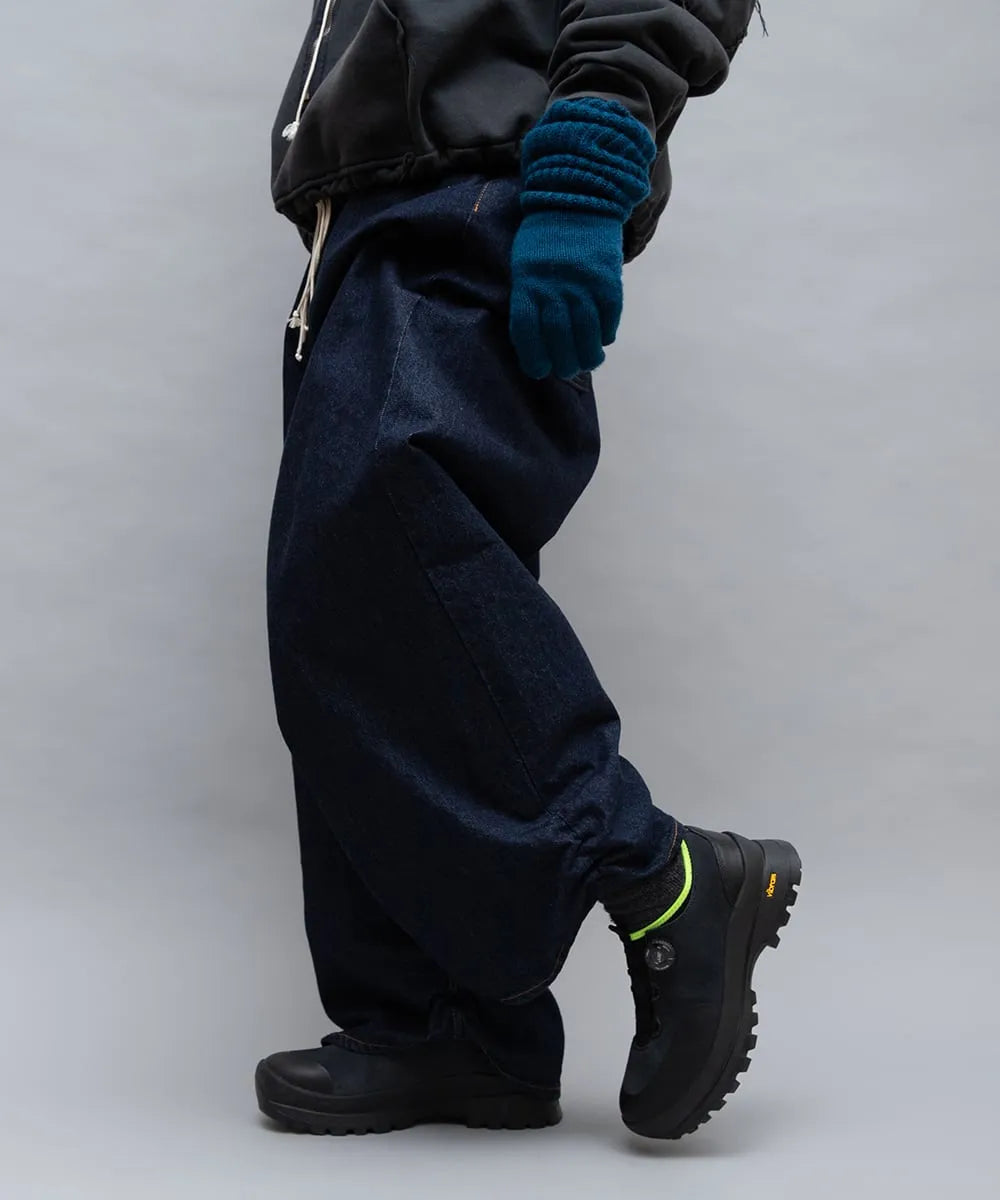 Model wearing PLAYGROUND PG Oliver Navy sneakers