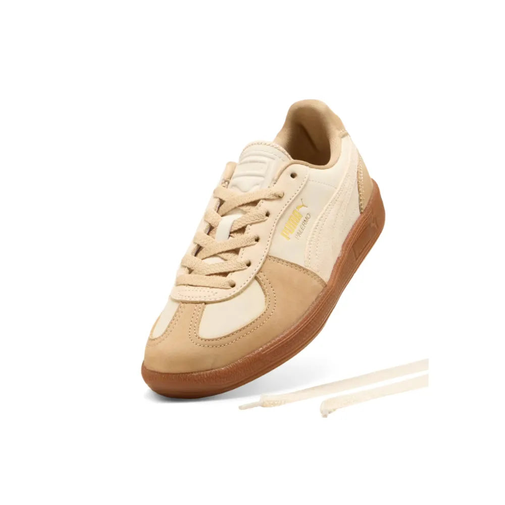 Angle view of PUMA Palermo LUX in Alpine Snow Canvas Gum